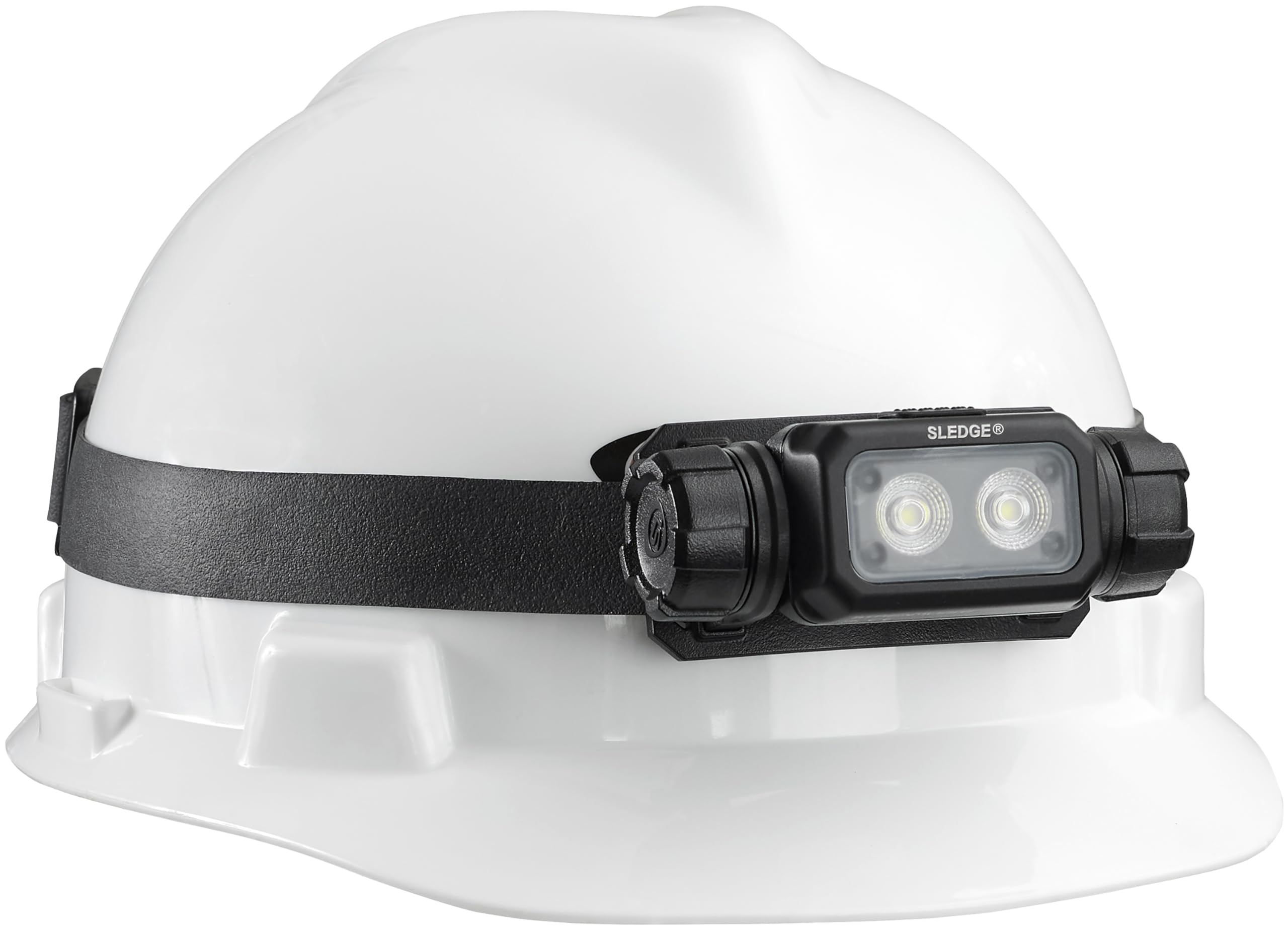 Sledge Streamlight 89019 1000-Lumen Max 600-Lumen Standard 1800-Candela Rechargeable Low-Profile LED Headlamp with Elastic and Rubber Hard Hat Straps, Black