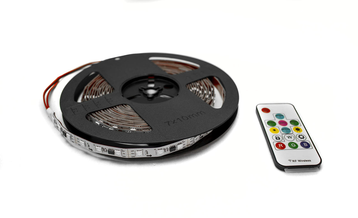 Race Sport 16.4ft RS5M5050IP65-C - NEW - 5-Meter 5050 RGB Chasing Function Strip Lighting and Controller - IP65 Rated with No EPOXY