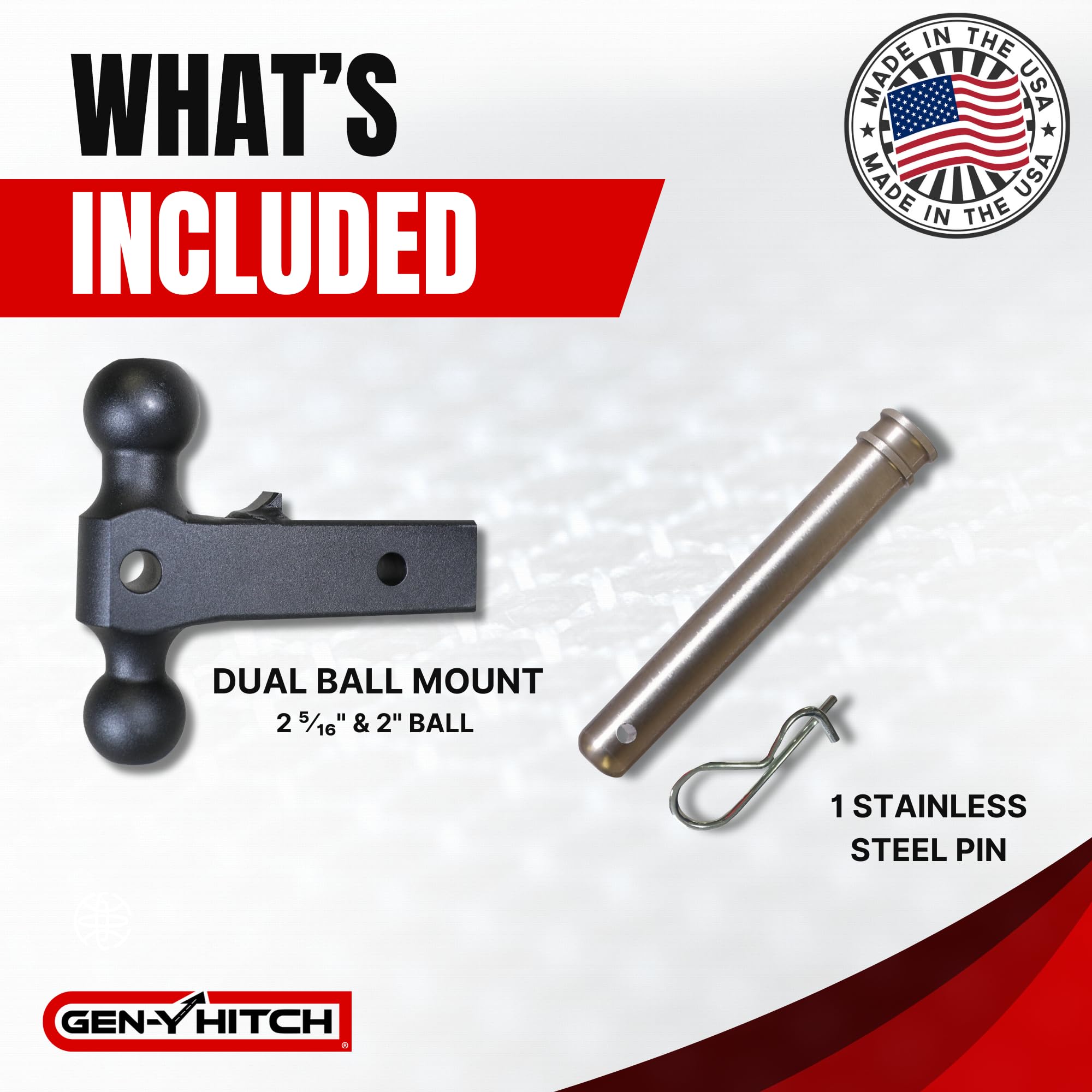 Adjustable GEN-Y Hitch Tow Hitch for 2" Receiver for Trucks, RVs and Vans Pulling Trailers | 7.5" Drop | 10,000 LB Towing Capacity | 1,500 LB Tongue Weight | Silver