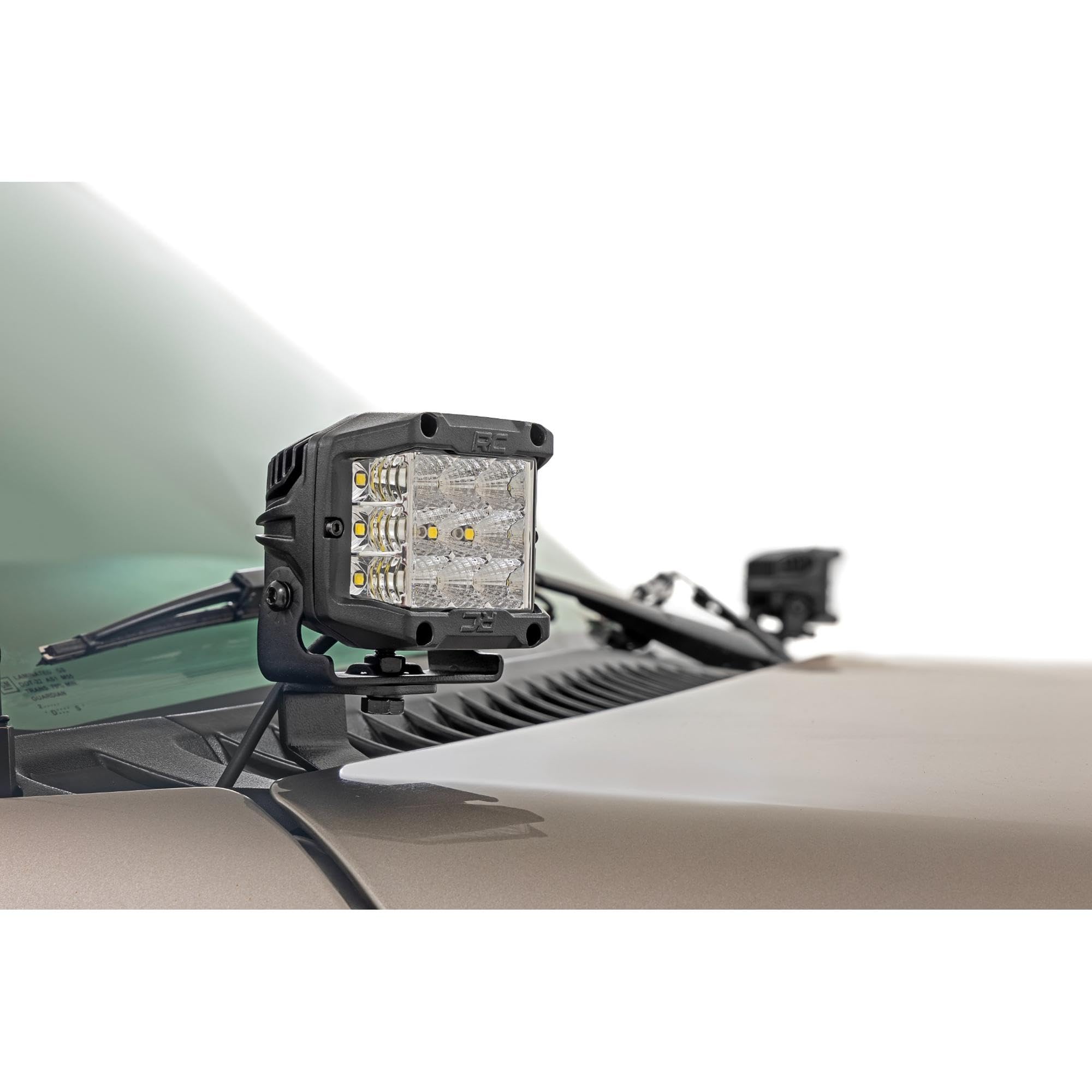 Rough Country Ditch Light Kit LED for Chevy Silverado 1500 (1999–2006) - Hood Mount, 80W Dual 2" Spectrum Series Lights, 9600 Lumens, Wide Flood Beam