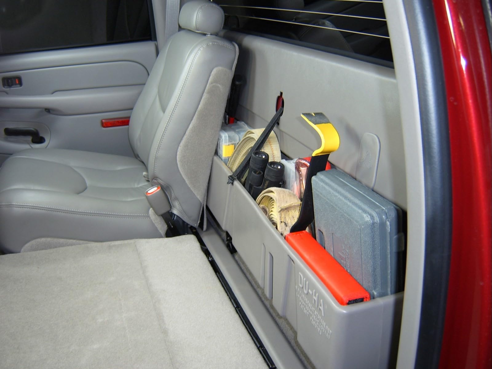 Behind-The-Seat DU-HA Storage Unit fits 04-07 Chevy Silverado/GMC Sierra 1500 Light Duty Crew Cab | Black Heavy-Duty Back Seat Organizer | 10023