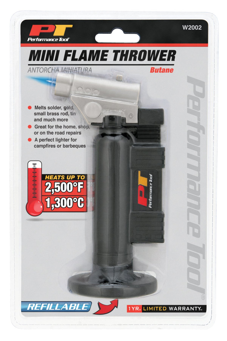 Adjustable Performance Tool W2002 Refillable, Butane Flame Mini Jet Torch (2,500 Degrees Celsius), Melts Solder, Gold, Small Brazing Rods, Tin & much more.