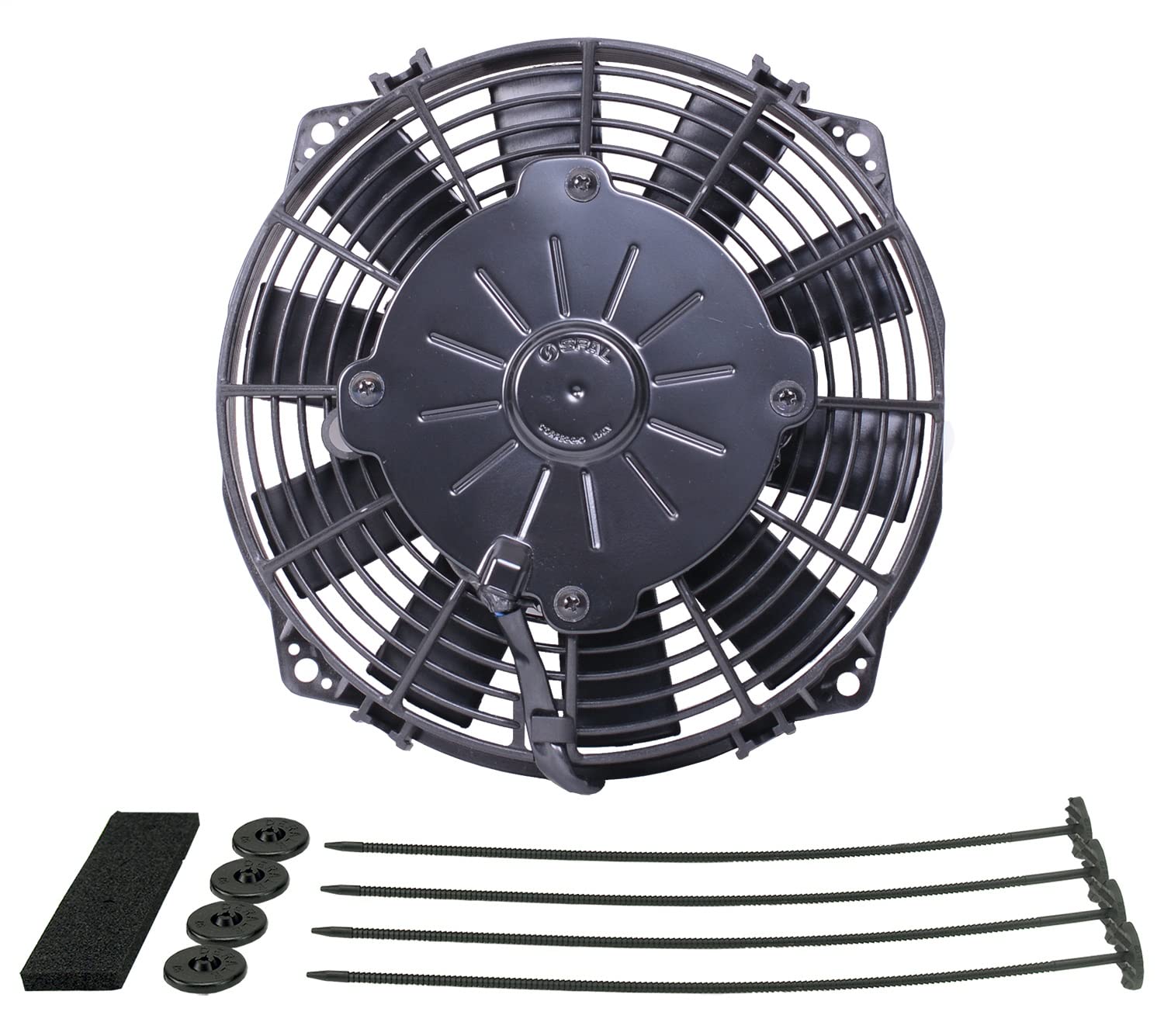 Derale Electric Cooling Fan, 8 in Standard, Puller, 366 CFM, Straight Blade, 8 x 8-1/4 in, 2 in Thick, Plastic, Each