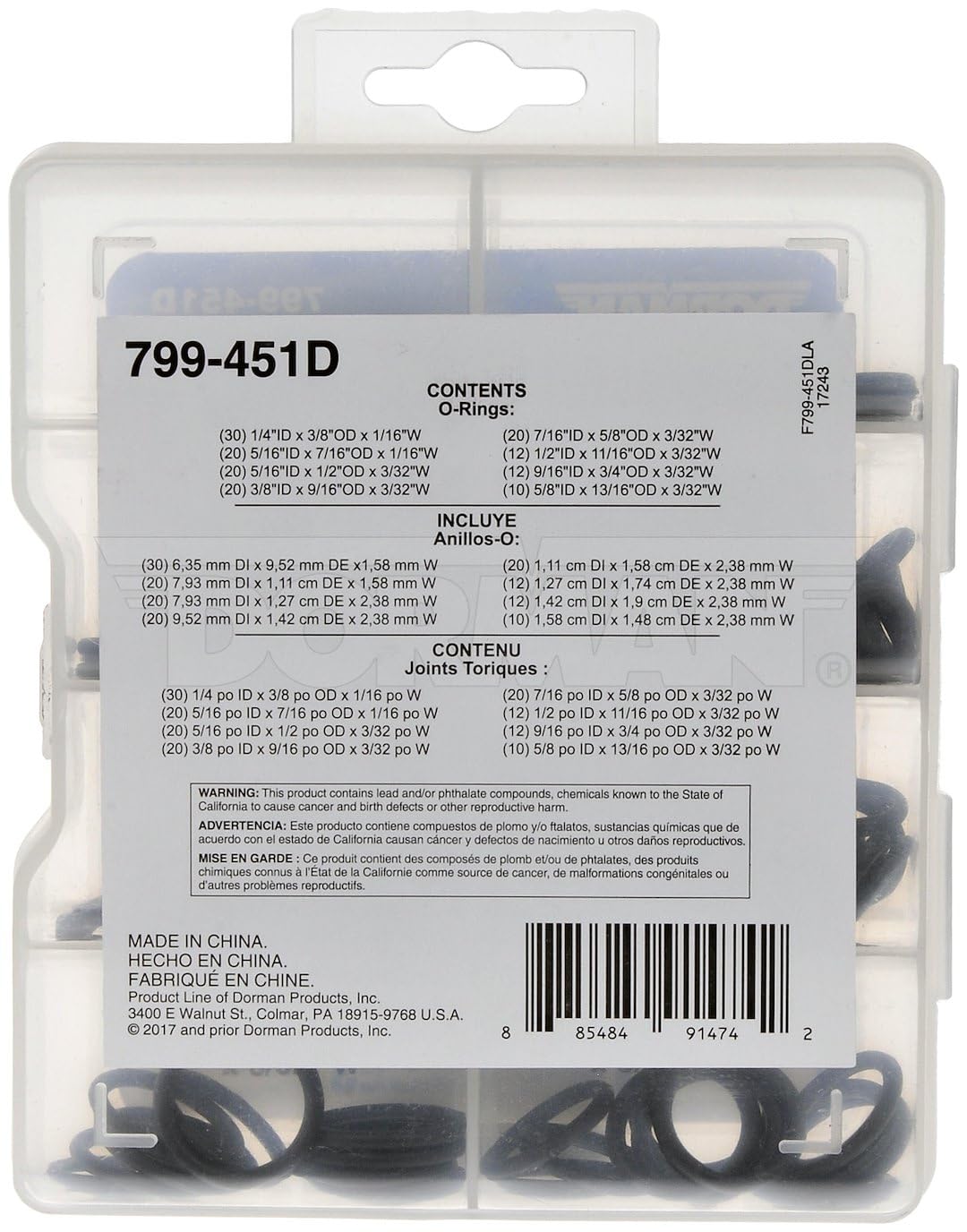 144 Pieces Pro Pack Standard O-Rings