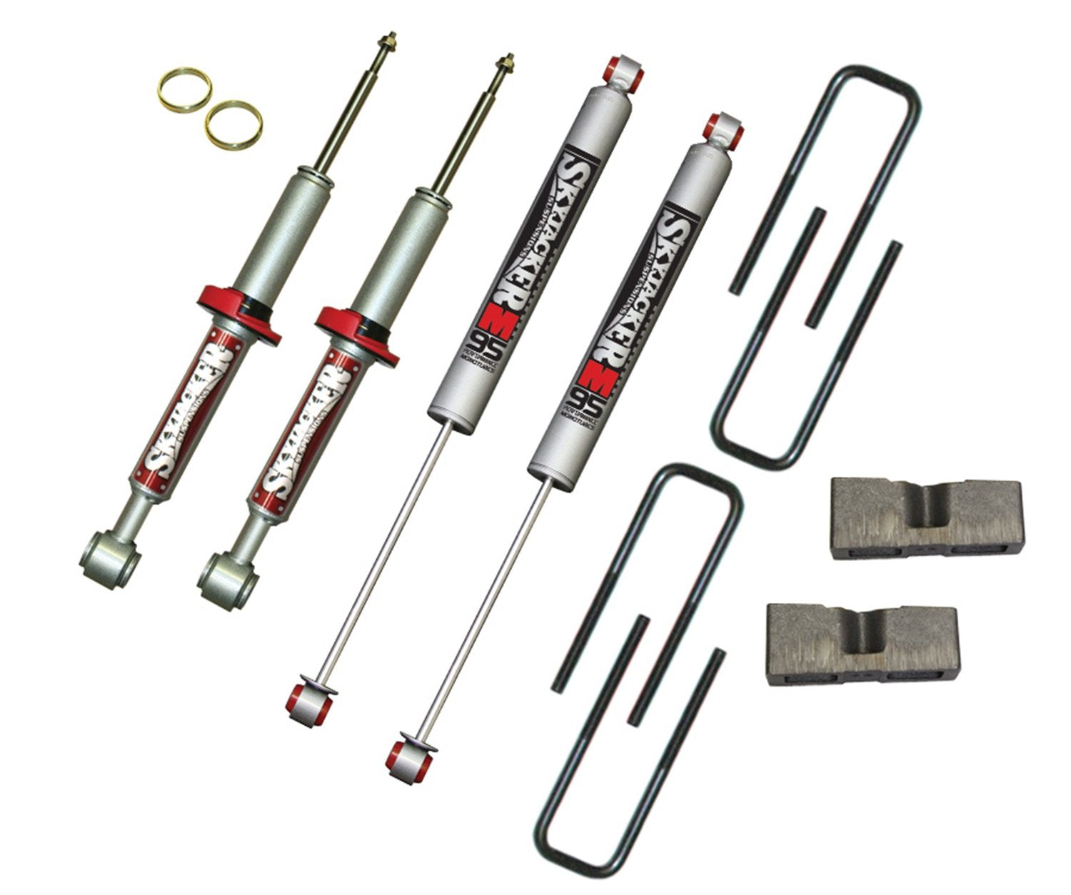 Skyjacker Suspension Lift Kit F430STBM w/Shock M95 Performance Shocks 3 in. Lift Incl. Front Struts Rear Blocks U Bolts