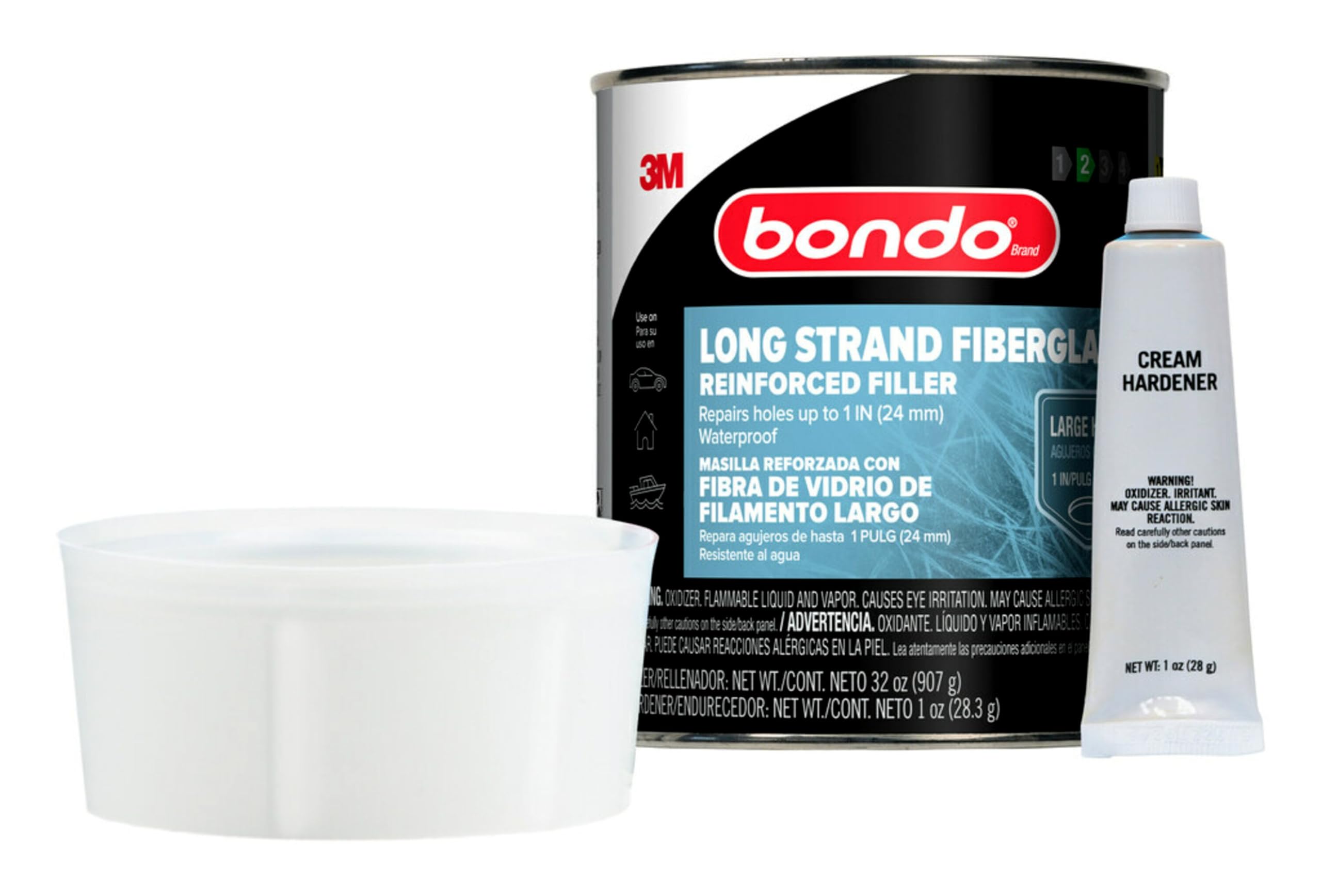 Bondo Long Strand Bondo-Hair Fiberglass Reinforced Filler, 00762, 1 Quart