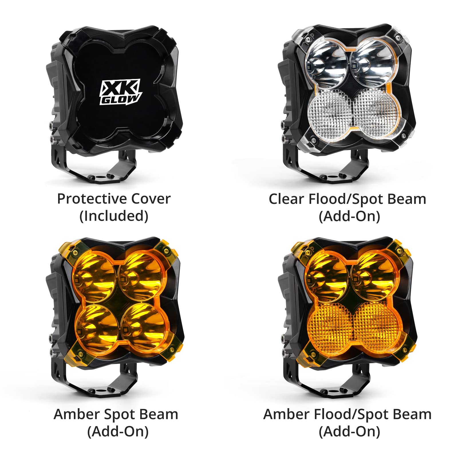 XKGLOW 2pc XK067005-KIT 5in Spot Beam Offroad Cube Light