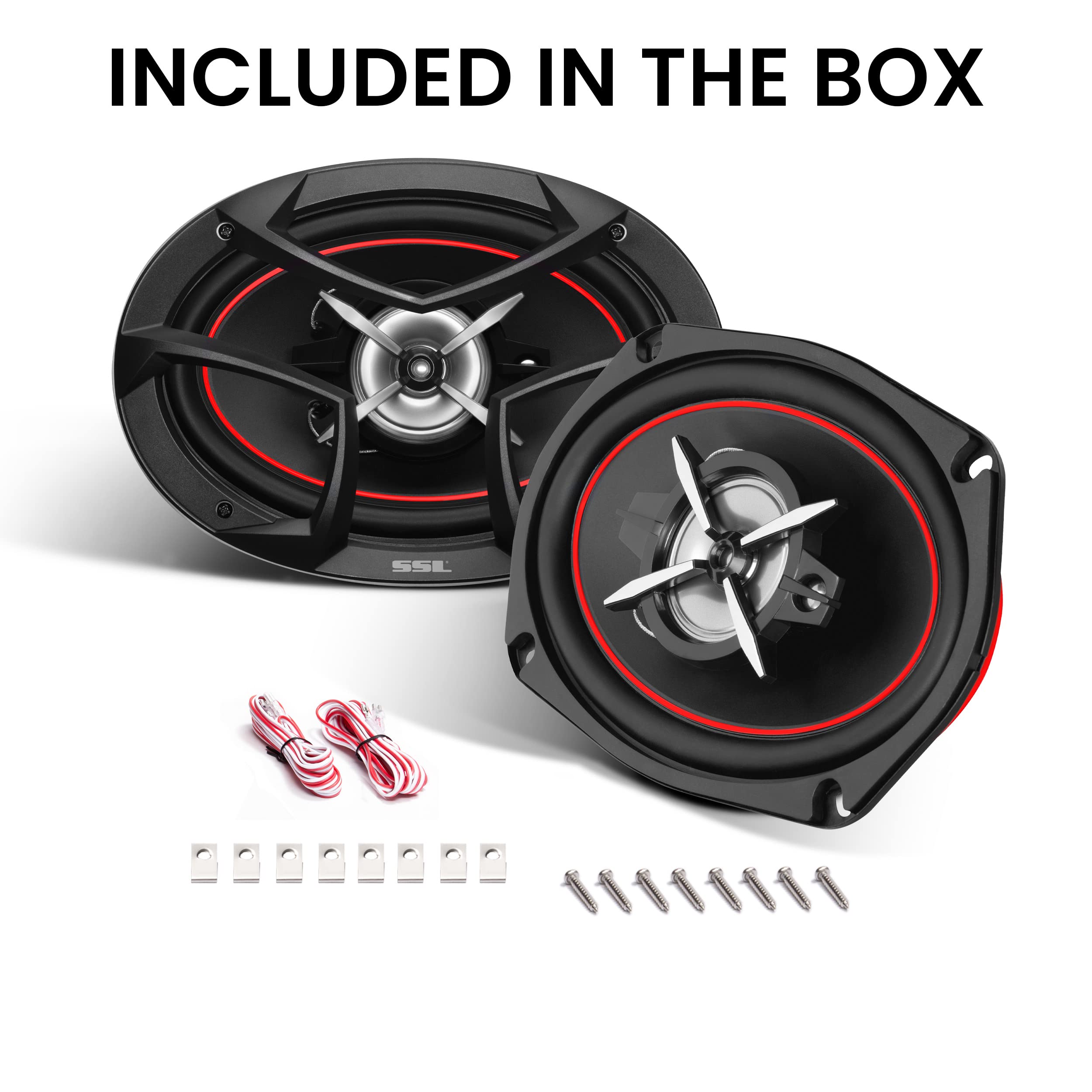 Sound Storm Laboratories Charge Series 6 x 9 Inch Car Door Stereo Speakers - 500 Watts Max, 3 Way, Full Range Audio, Coaxial, Tweeters, Sold in Pairs