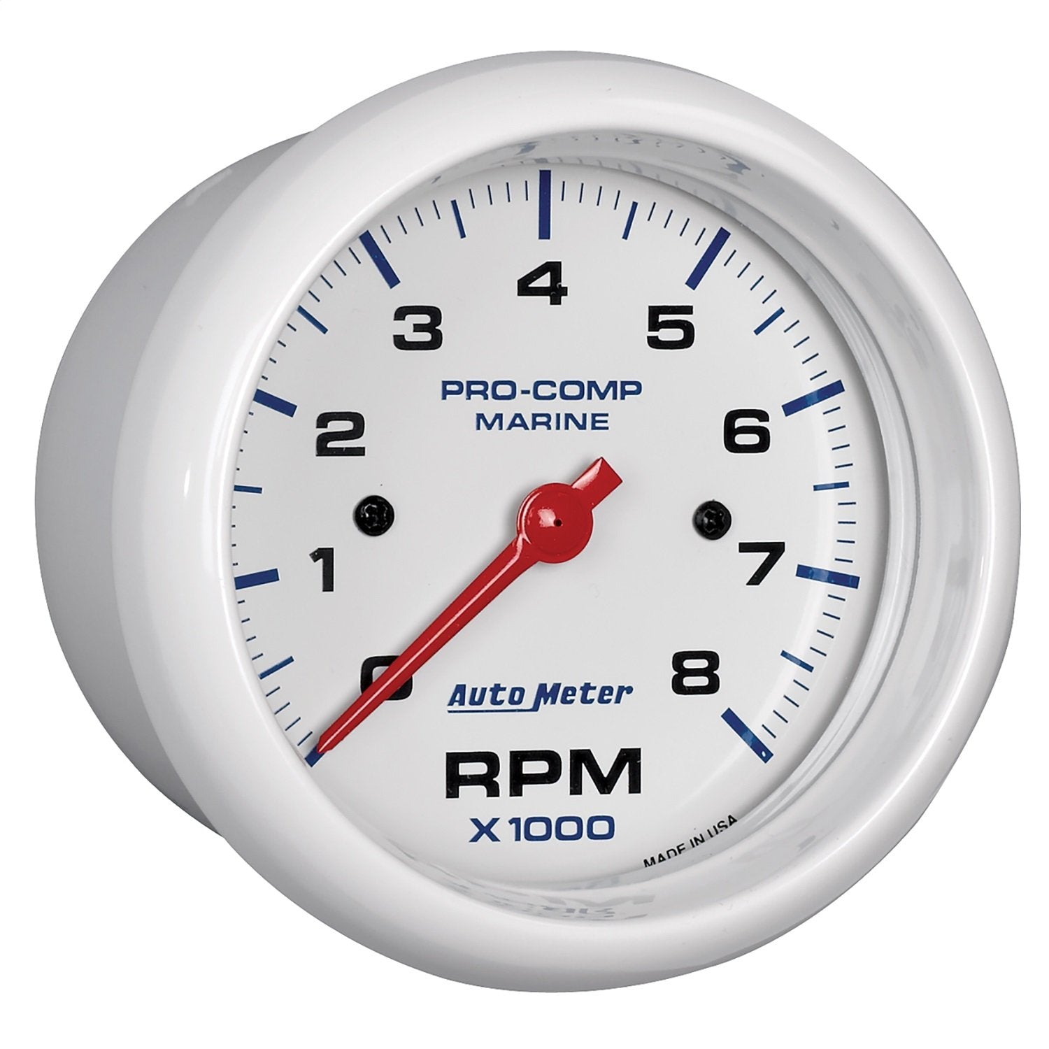 Tachometer, AutoMeter Gauge, 3 3/8", 8K RPM, Marine White (200779)
