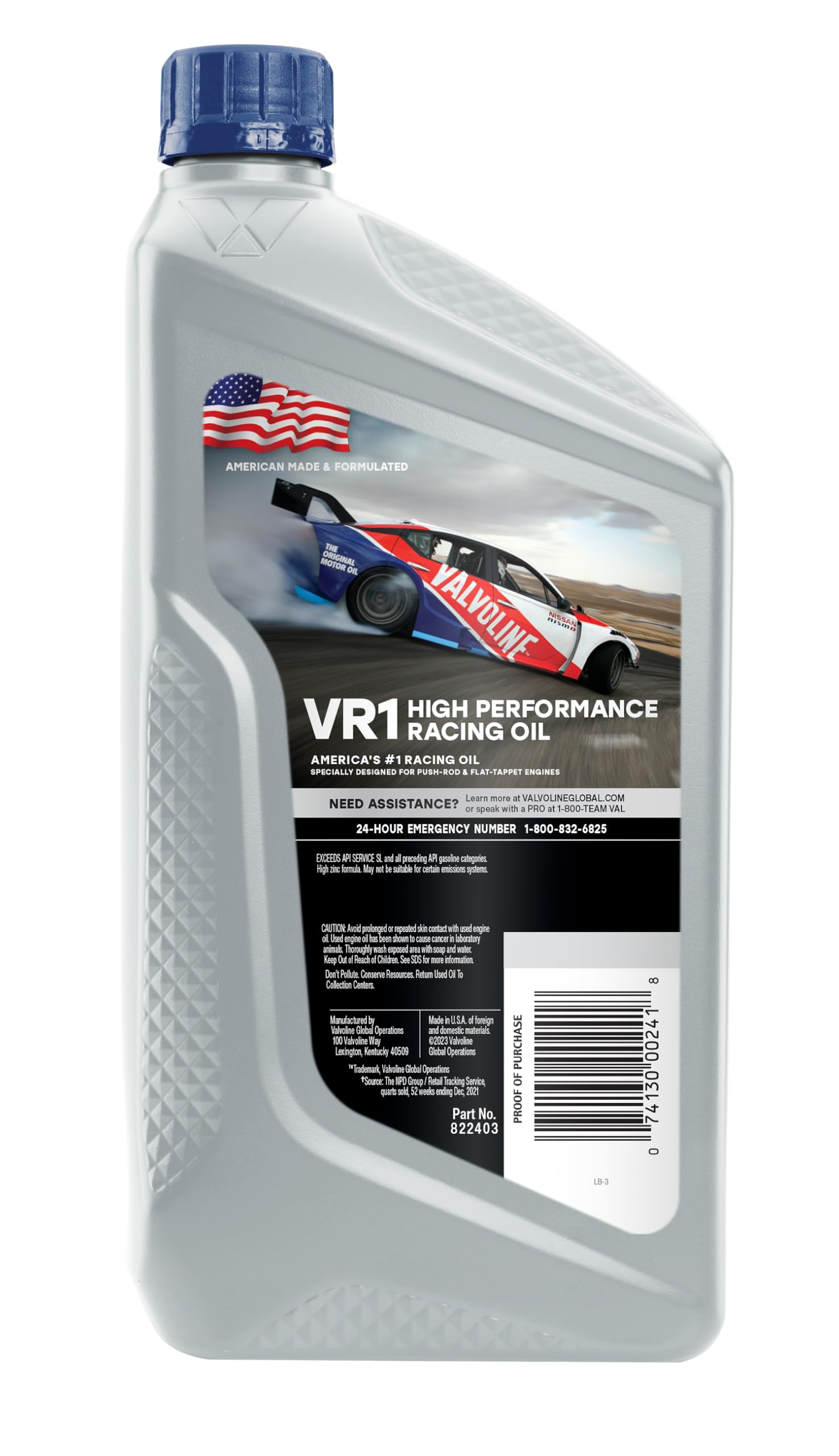 VR1 Valvoline Racing SAE 60 Motor Oil 1 QT, Case of 6