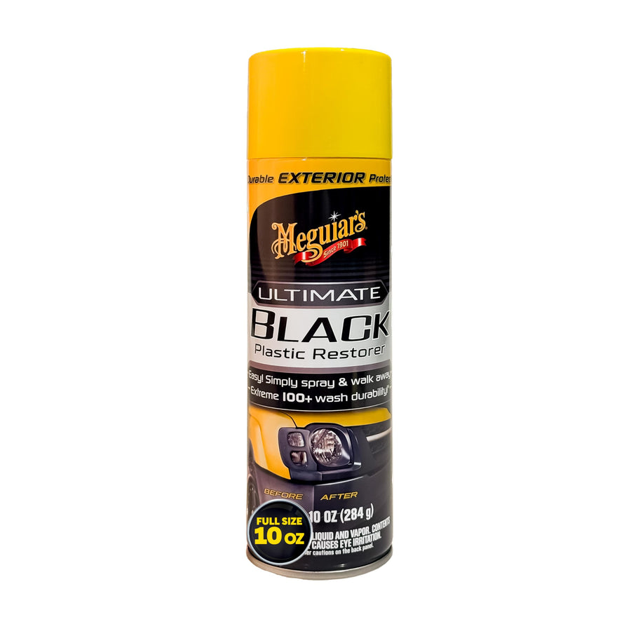 Meguiar's Plastic Restorer Ultimate Black - Restore Faded Exterior Trim, Add Shine and Protect Exterior Trim with Durability and UV Protection - Makes Trim and Plastic Look Like New, 10 Oz Aerosol