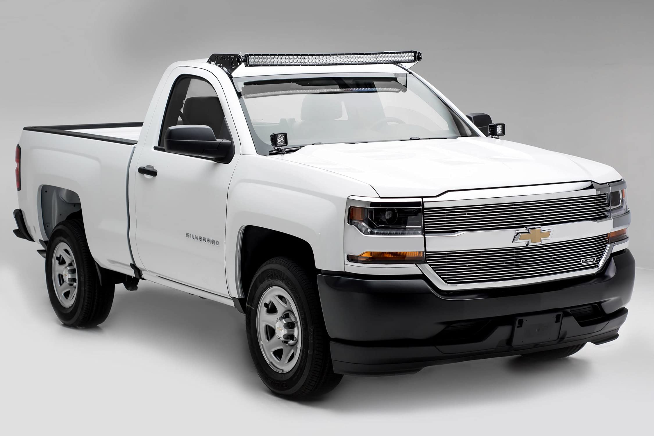 2016-2018 Silverado 1500 T-Rex Grilles Laser Billet Grille, Polished, 2 Pc, Overlay - PN #6211270