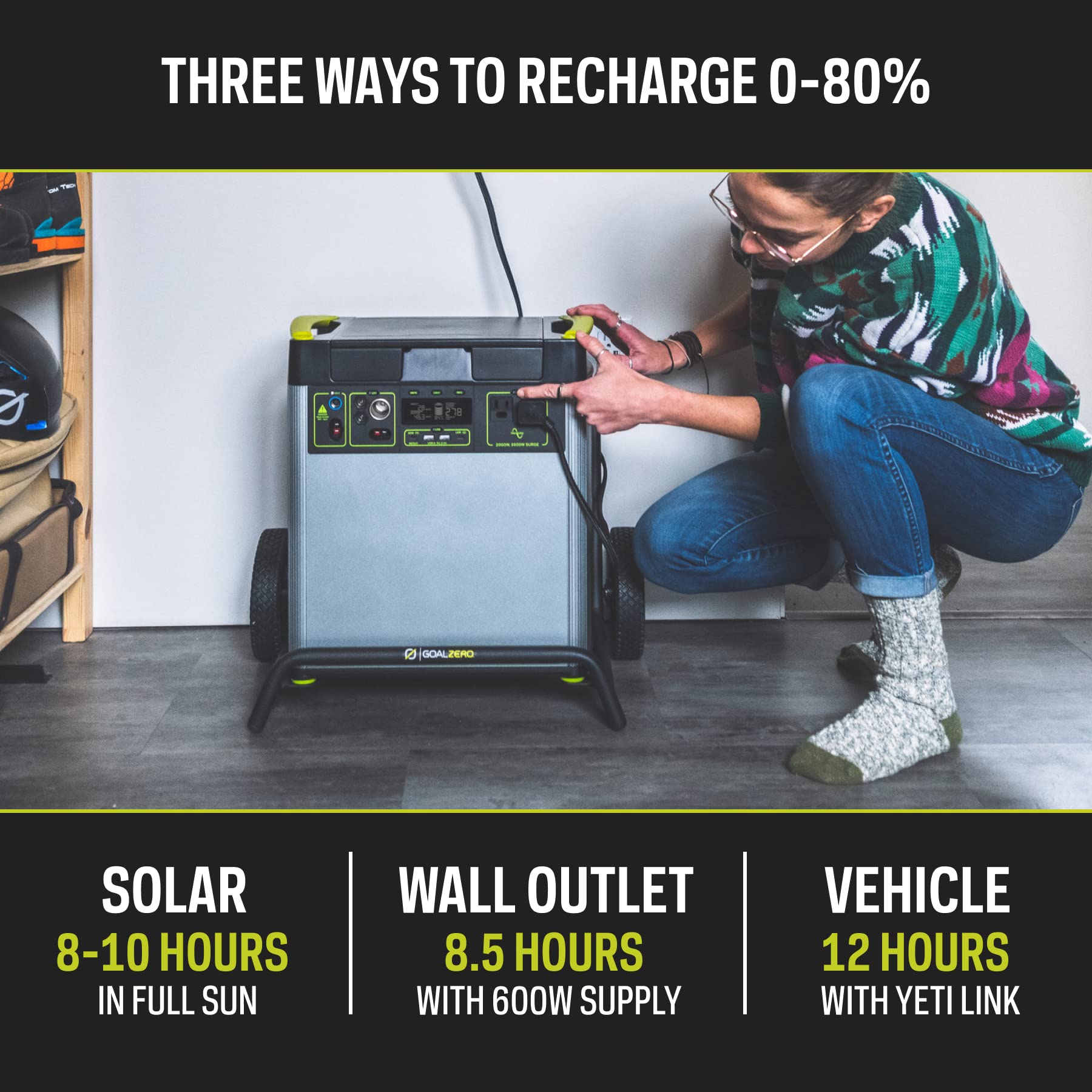 Goal Zero Yeti Portable Power Station 6000X for Homes, 6000 Watt-Hours, Solar-Powered Generator with USB-A/USB-C Ports and AC Outlets (Solar Panel Not Included), Emergency Power Supply, (5th Gen)
