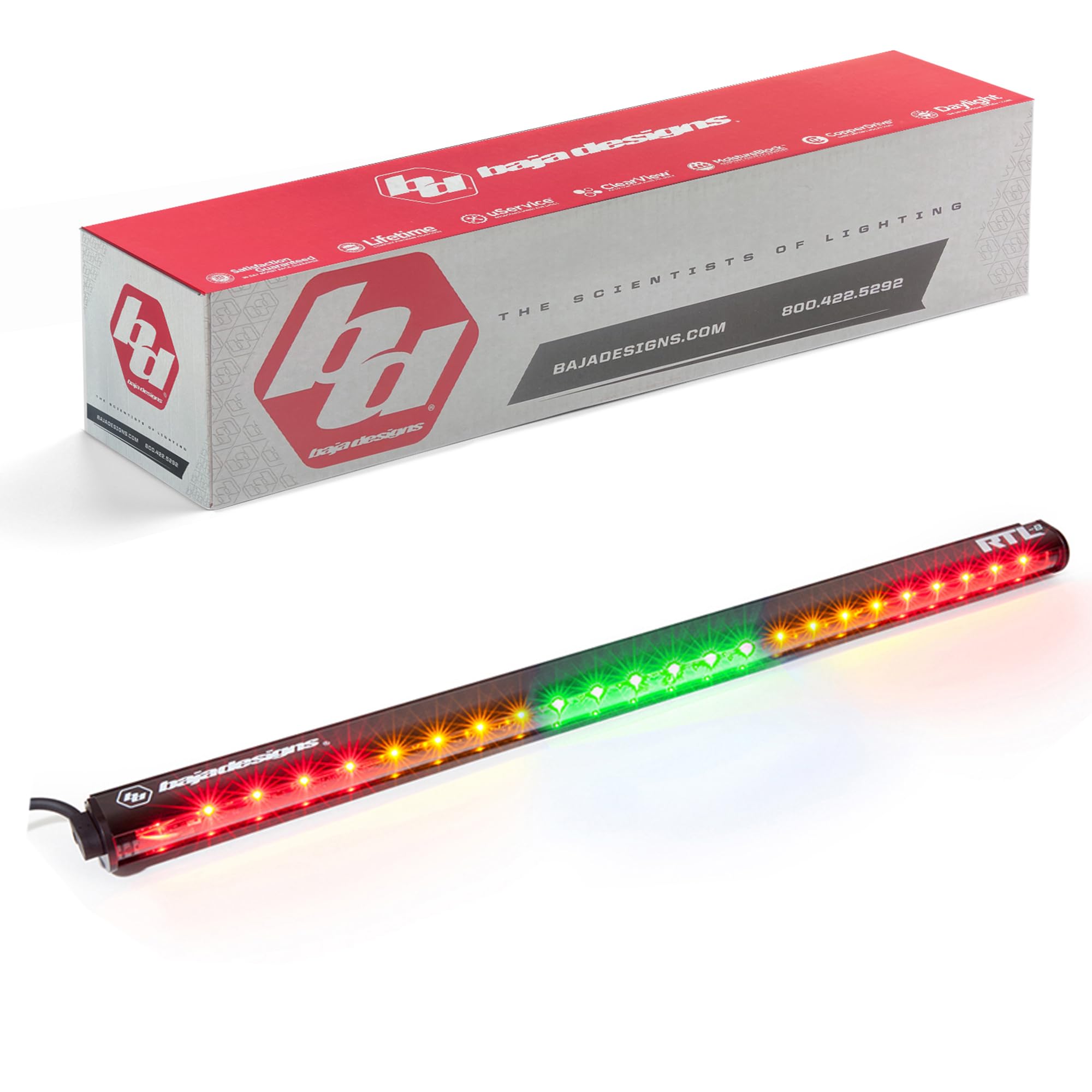 RTL Rear Tail Light Bar Baja Designs for UTV - 30-inch LED (Green)