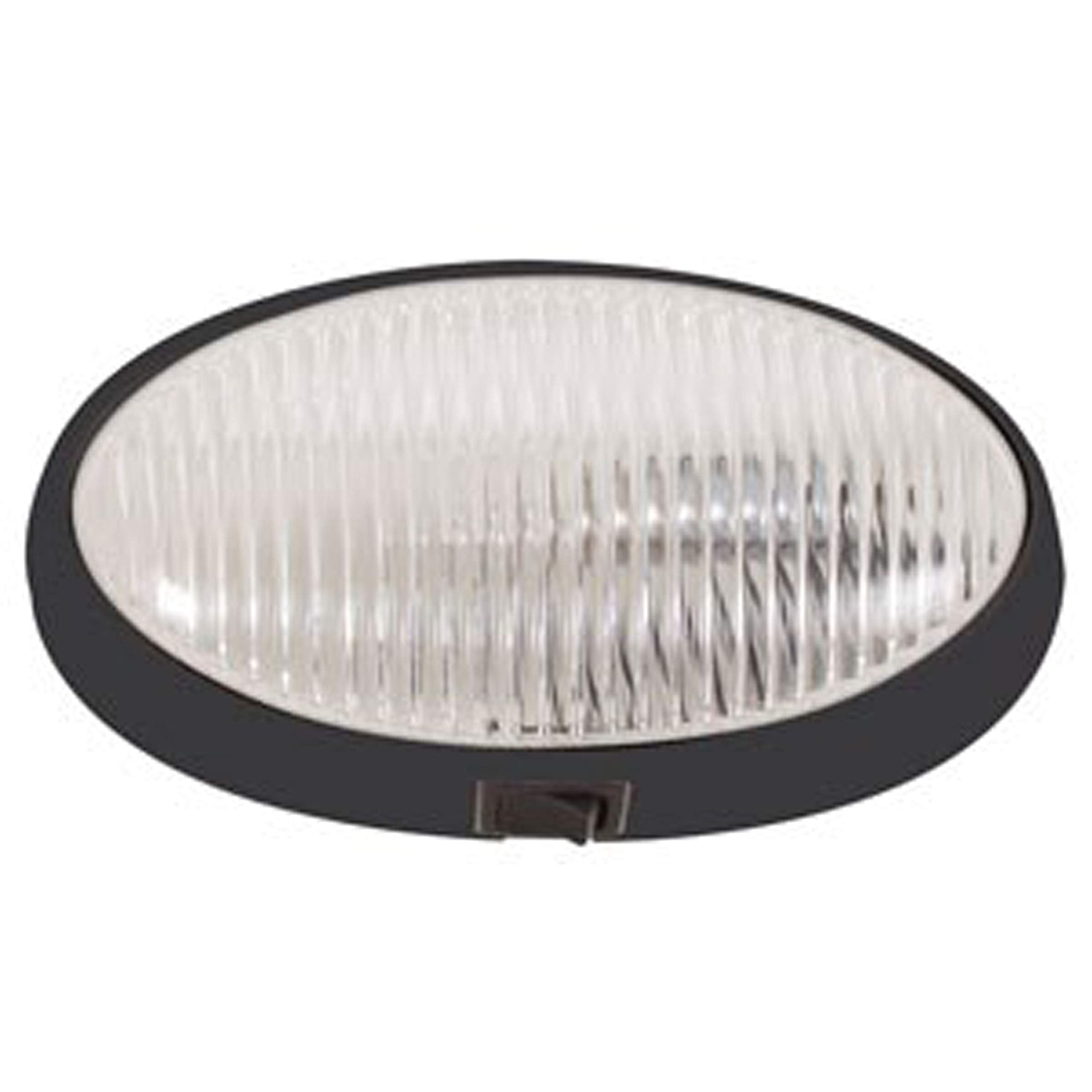 Optronics Surface Mount RVPL7CBFS Porchlight - Clear Oval, Black Housing