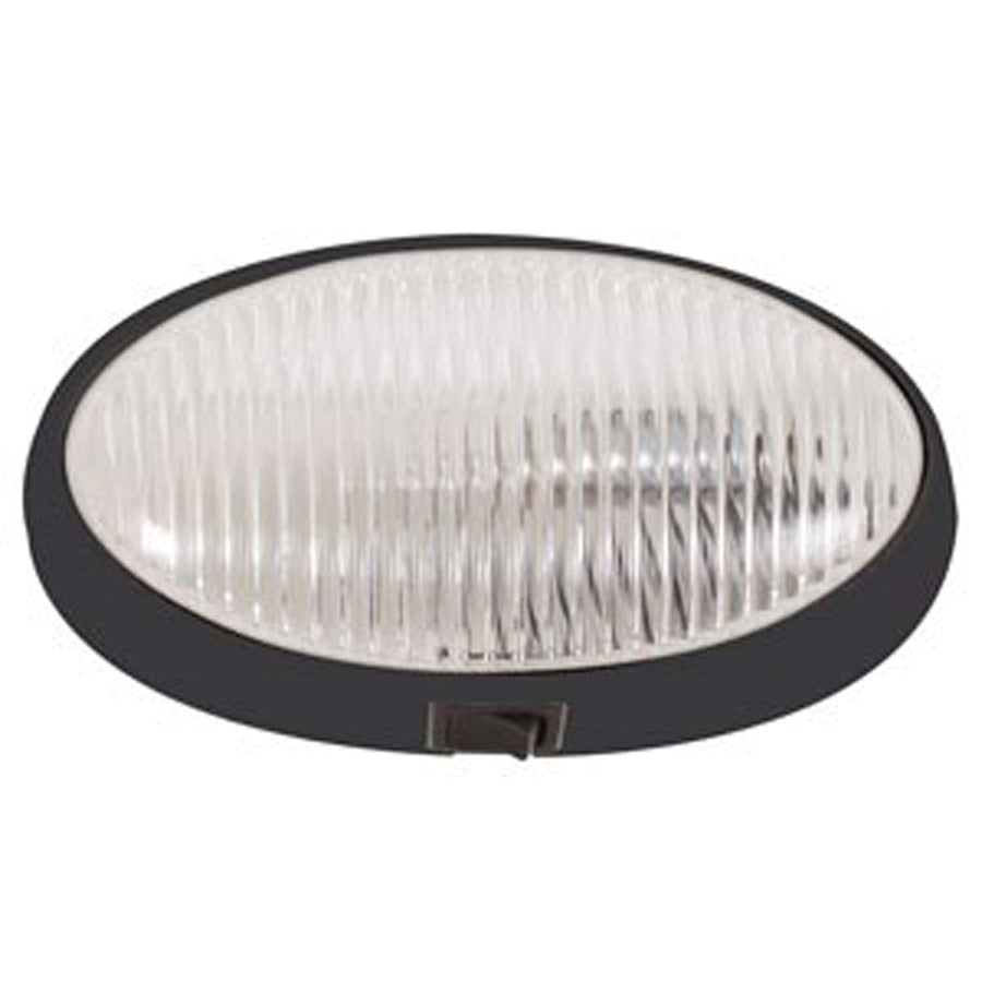 Optronics Surface Mount RVPL7CBFS Porchlight - Clear Oval, Black Housing