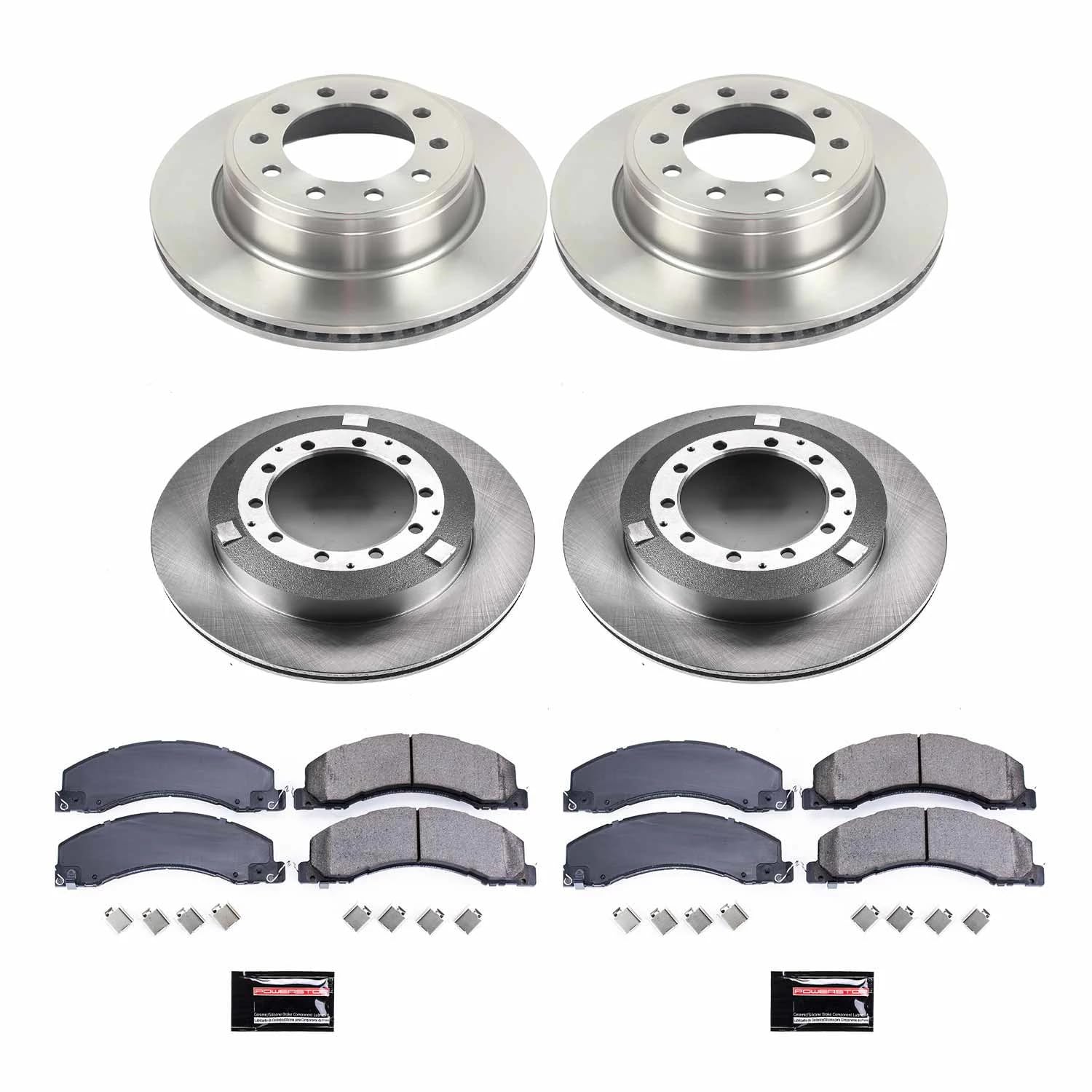 Power Stop KOE7818 Replacement Brake Kit-OE Front and Rear Brake Rotors & Ceramic Pads For Ram 4500 2013-2023, Ram 5500 2013-2023 [Model Specific]
