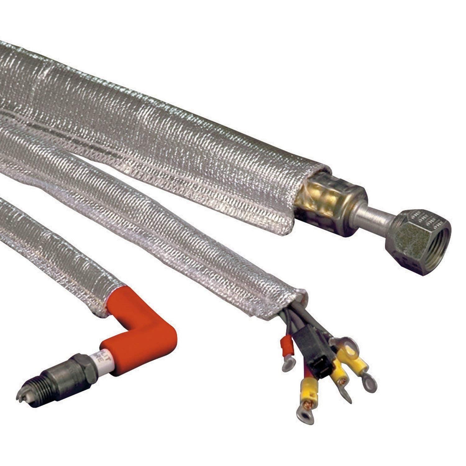 Heat Sheath Design Engineering 010404B50 1-1/4" I.D. x 50ft Aluminized Sleeving for Ultimate Hi-Temp Protection