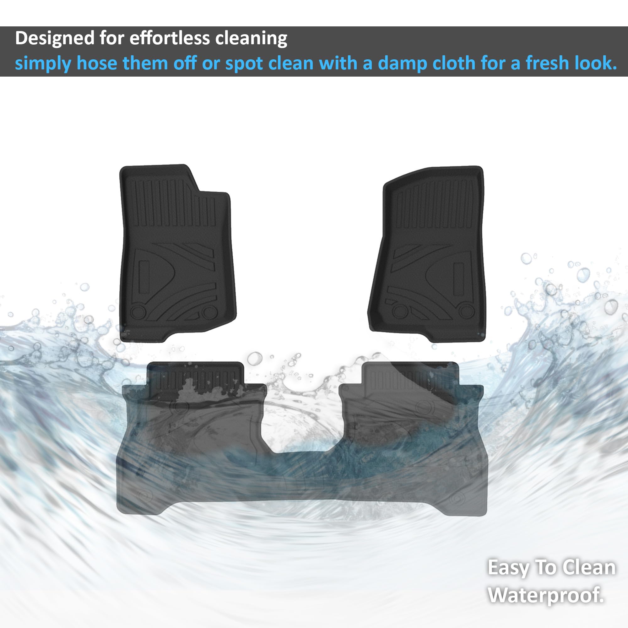 TOTALINER Black Horse Heavy Duty Floor Mat Anti-Skid Black 1.37'' Thickness Compatible with 2020-2024 Jeep Gladiator-FMJGA20