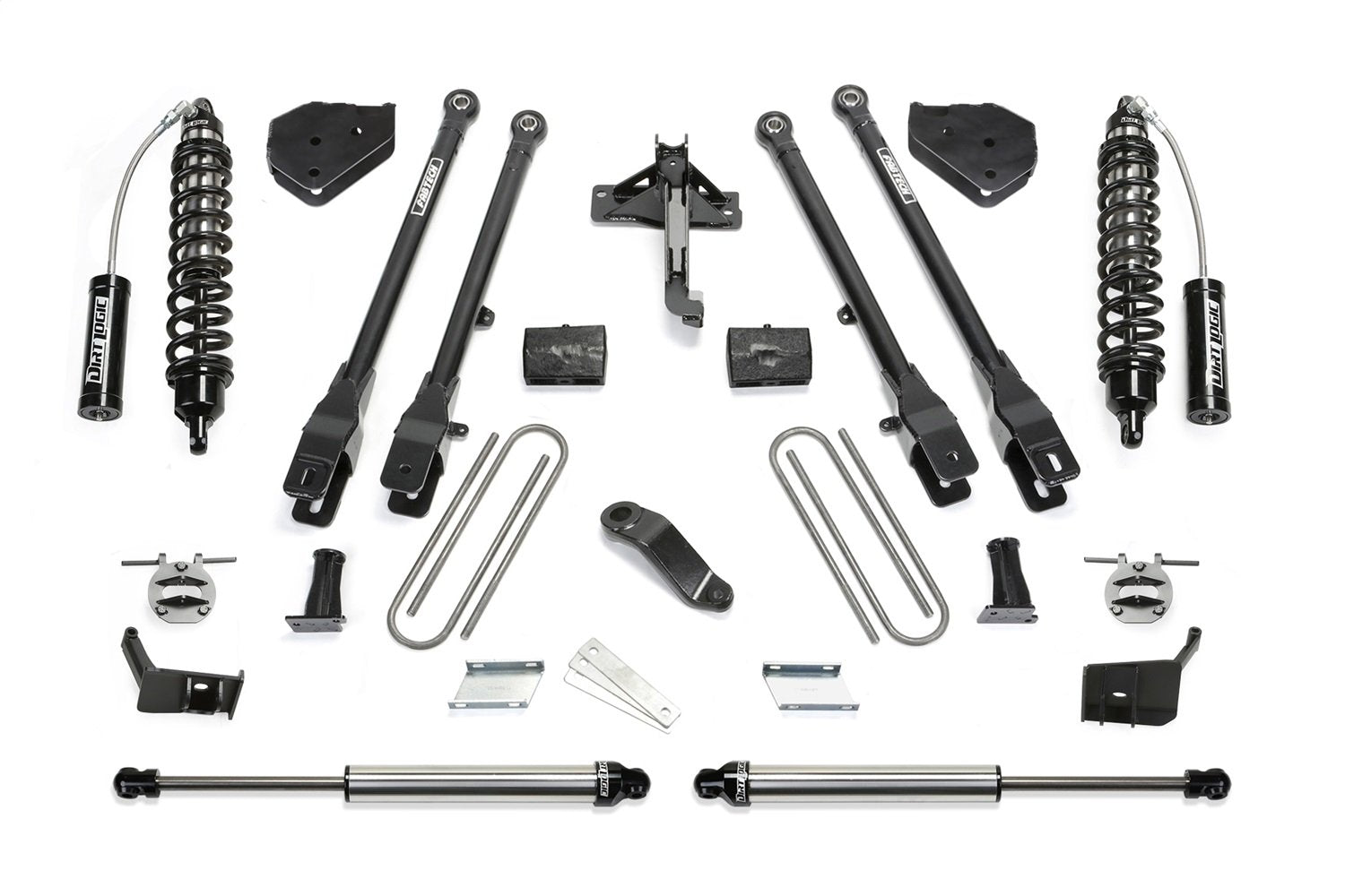 Fabtech 4 Link System K2244DL 6 in. Lift w/Front Dirt Logic 2.5 Resi Coilovers And Rear Dirt Logic 2.25 Shocks