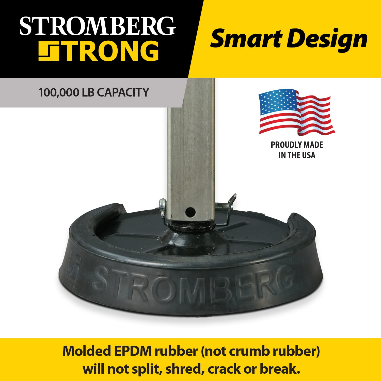 Stromberg Carlson Leveling Jack Pads RV - Durable Rubber Blocks for Leveling, Anti-Slip Jack Pads for RVs and Campers, Protects Against Rust Stains, Snap Pad Design, 10 Inch Round Foot Pads, 2 Pack