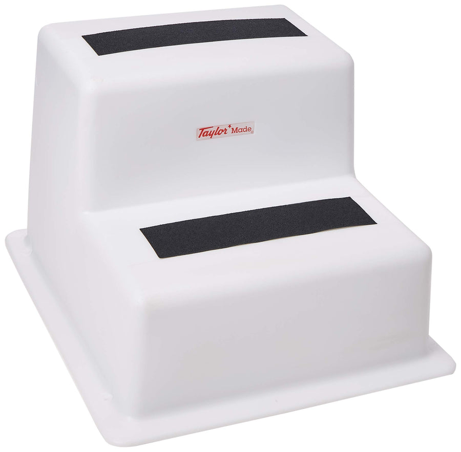 Taylor Made Dock Step Double Tread Stepsafe, White, 300 lb. capacity – Step safety and securely onto your boat – Patented non-slip pad – 1-1/2" wide flange for stability on any surface – 2020108522