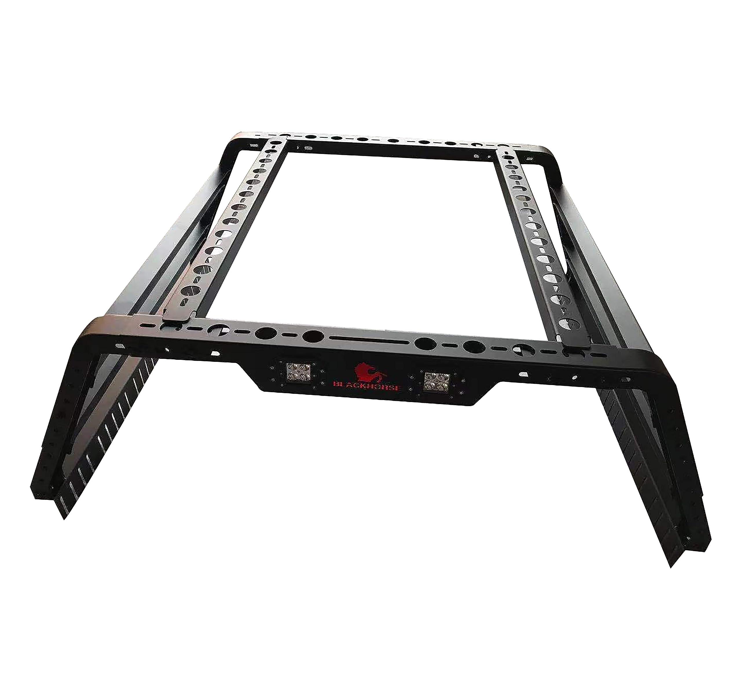 Overland Black Horse Bed Rack Black Compatible with Full Size and Small Trucks, Dodge Ram, Gladiator, Titan, GMC, Chevrolet, Ford, Frontier-TR01B