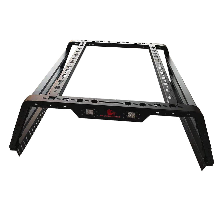 Overland Black Horse Bed Rack Black Compatible with Full Size and Small Trucks, Dodge Ram, Gladiator, Titan, GMC, Chevrolet, Ford, Frontier-TR01B