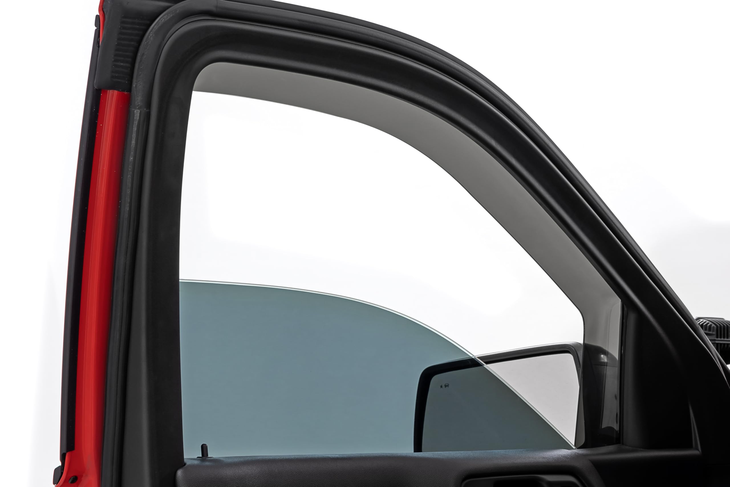 Rough Country Window Rain Guards in-Channel for Chevy Silverado & GMC Sierra 1500/2500HD/3500HD Crew Cab (2019-2025) - Low Profile Window Visors, 4-Pc Rain Guard for Trucks