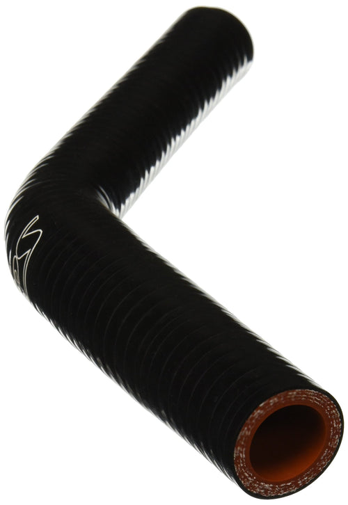HPS 45 degree HTSER45-062-087-BLK Silicone High Temperature 4-ply Reinforced Elbow Reducer Coupler Hose, 100 PSI Maximum Pressure, 2.5" Leg Length on each side, 5/8" > 7/8" ID, Black