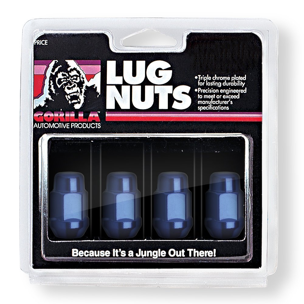 Gorilla 41137BL Automotive Acorn Bulge Blue Seat Lug Nuts (12mm x 1.50 Thread Size)