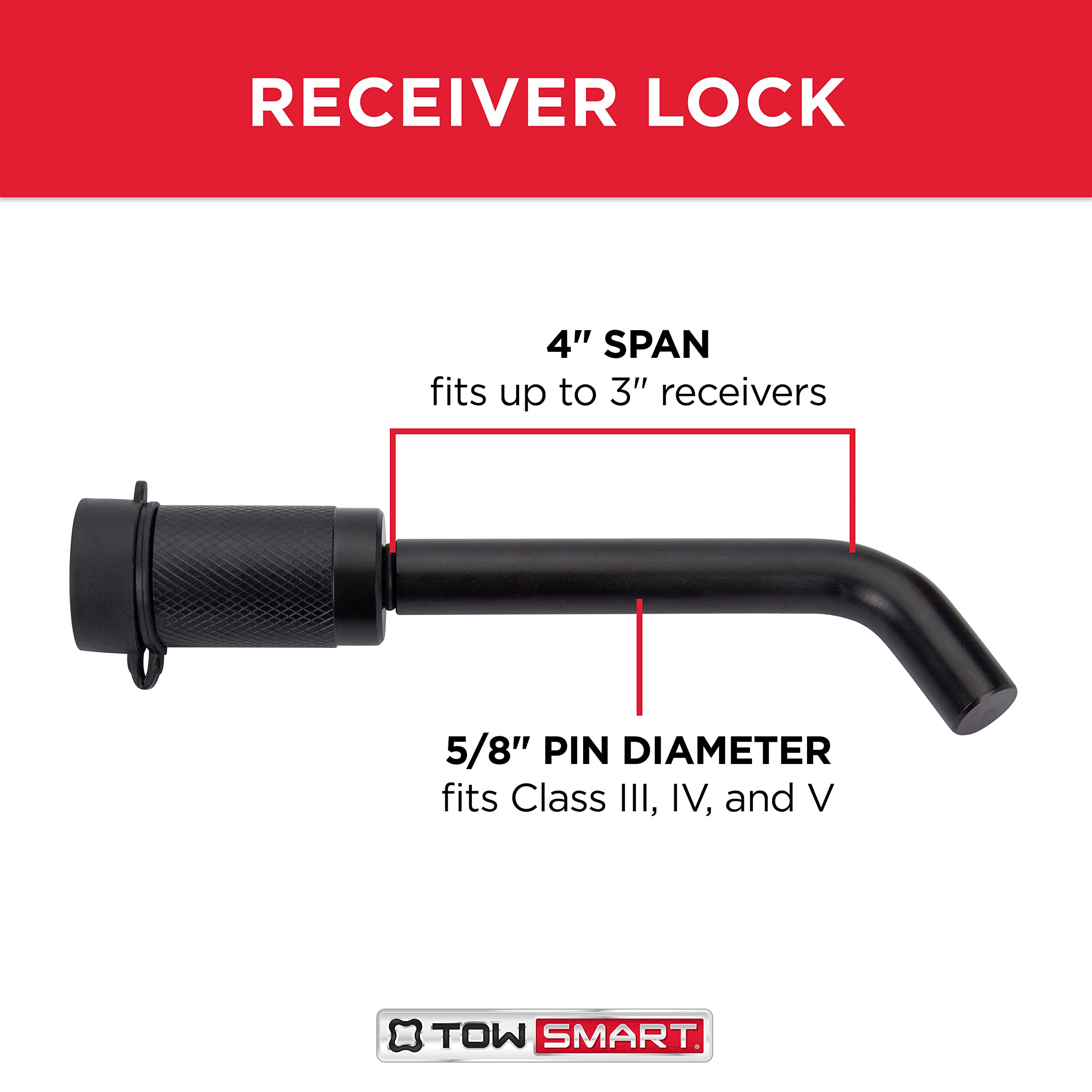 Baja Collection TOWSMART 5/8 in. Steel Bent Pin Barrel Style Receiver Lock and Coupler Lock (Keyed Alike), Fits up to 3 in. receivers