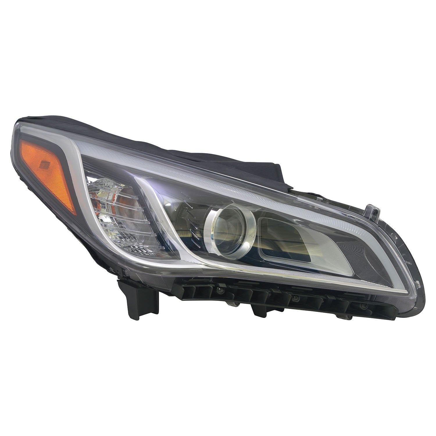 Right TYC Headlight Assembly Compatible with 2015-2016 Hyundai Santa Fe