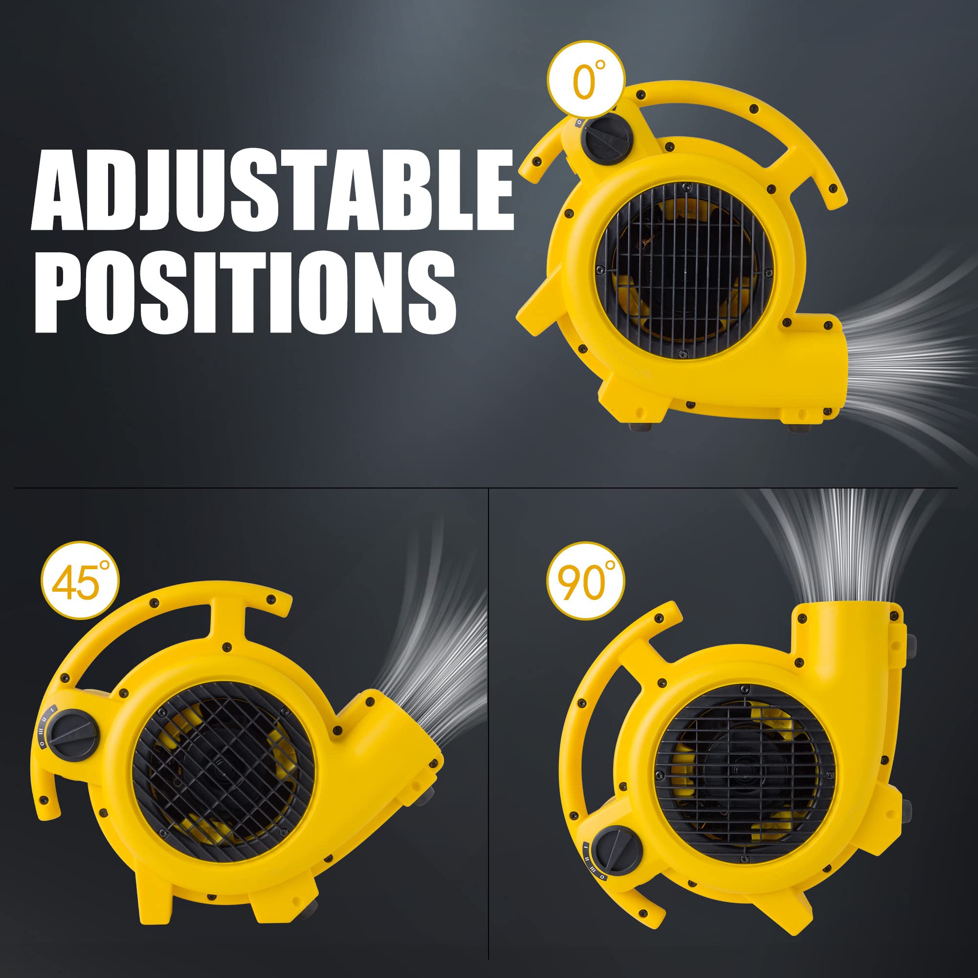 Shop-Vac 3-Speed Shop-Air 500 CFM Air Mover, Floor Carpet Dryer, Blower Fan, Heavy Duty Stackable Design, for Restoration and Janitorial Use (1-Pack)