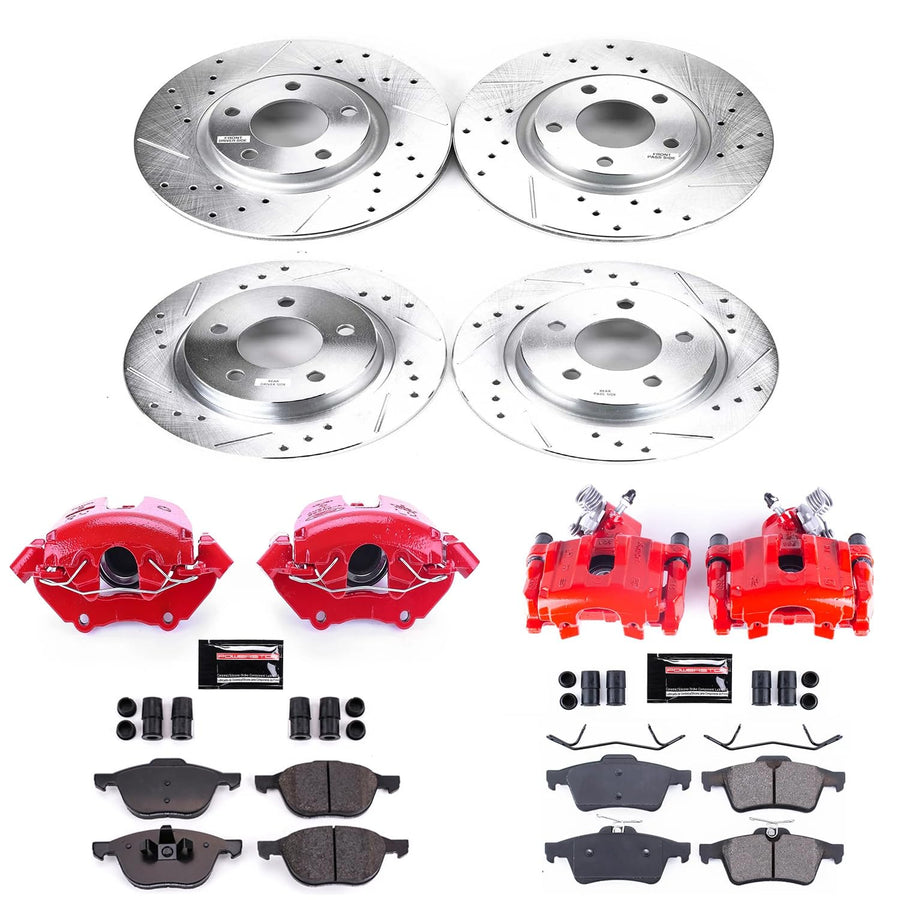 Power Stop KC126, Z23 Daily Driver Brake Caliper Kit-Drilled/Slotted Rotor, Brake Pads & Rear For Mazda 3 2004 [Model Specific]
