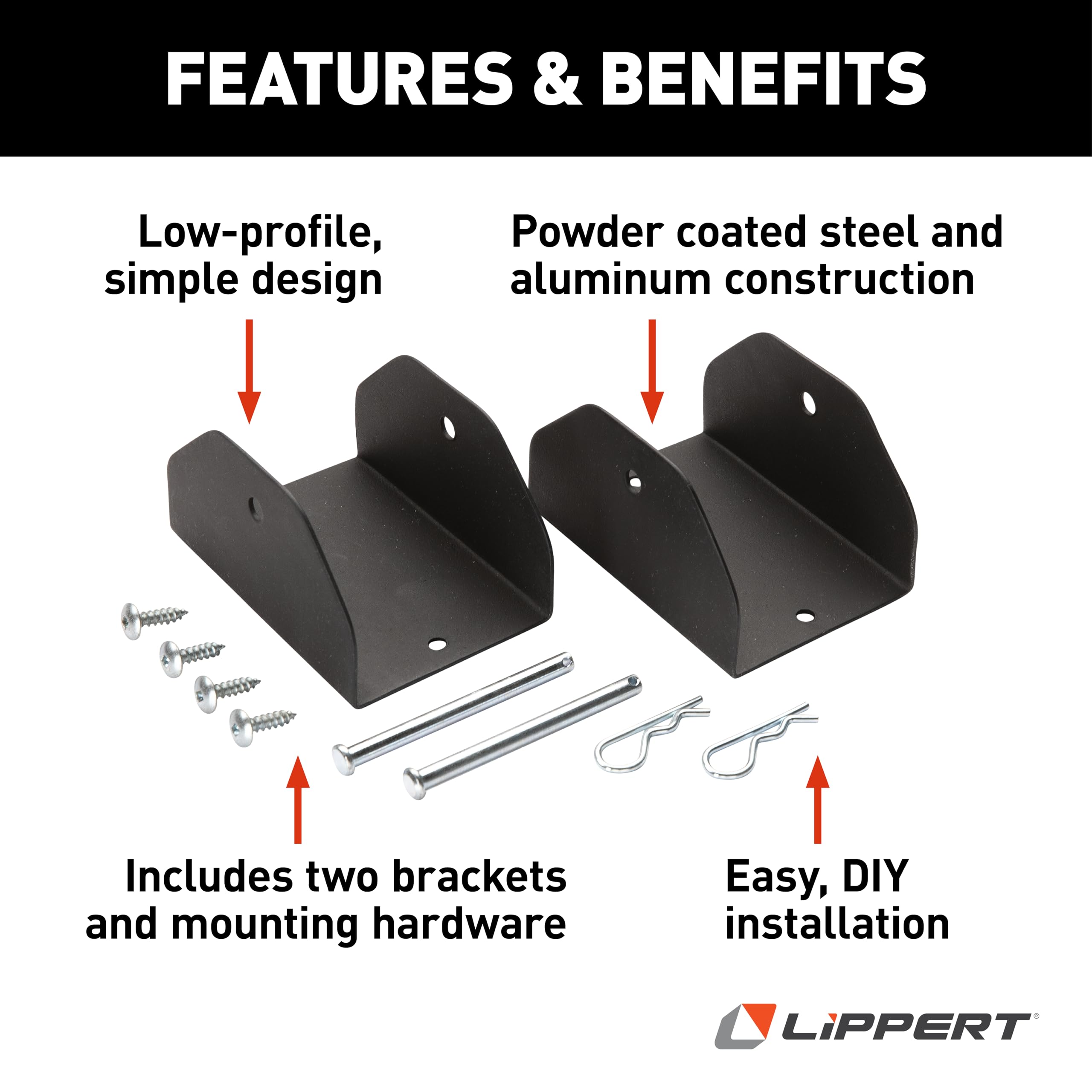 Garage Storage Brackets Lippert Victory Step for Toy Haulers, Low Profile, Simple Design, Easy Installation - 2023024503