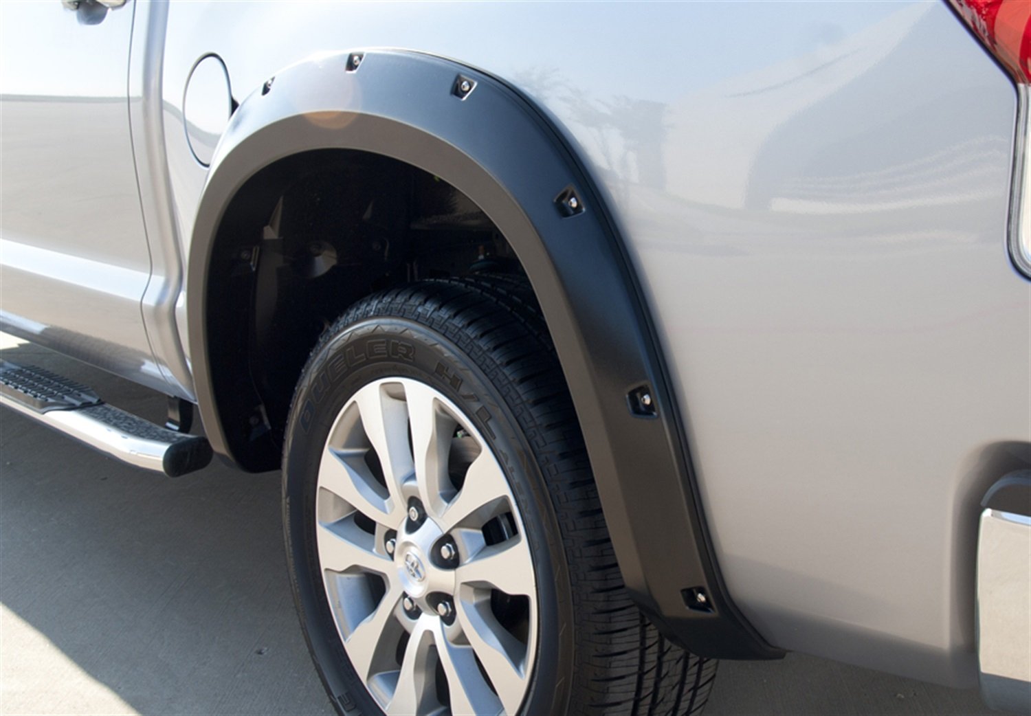 Lund Elite Series RX602SB Black Rivet Style Standard Rear Fender Flare - 2 Piece