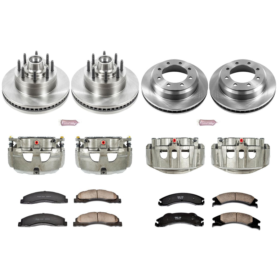 Power Stop KCOE4131 Stock Replacement Front and Rear Brake Kit (with Calipers) For Ford E-150, Ford E-250, Ford E-350 Super Duty, Ford E-350 Super Duty, Ford E-450 Super Duty [Model Specific]