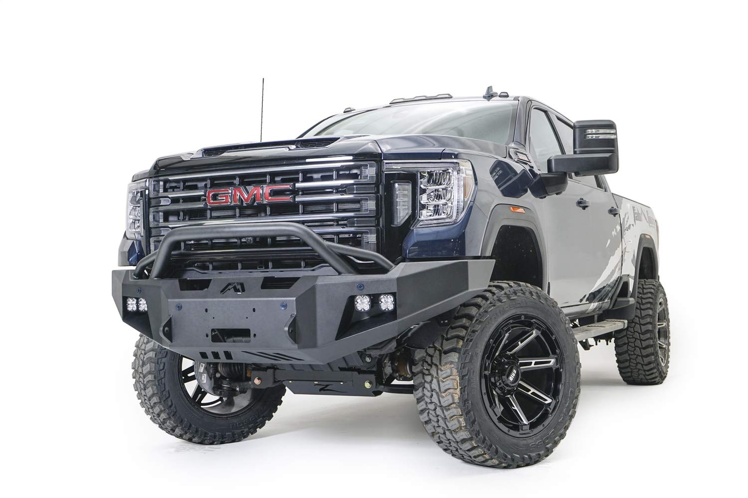 Fab Fours Full Width GM20-A5052-B Premium Raw Front Winch HD Bumper with Pre-Runner Guard