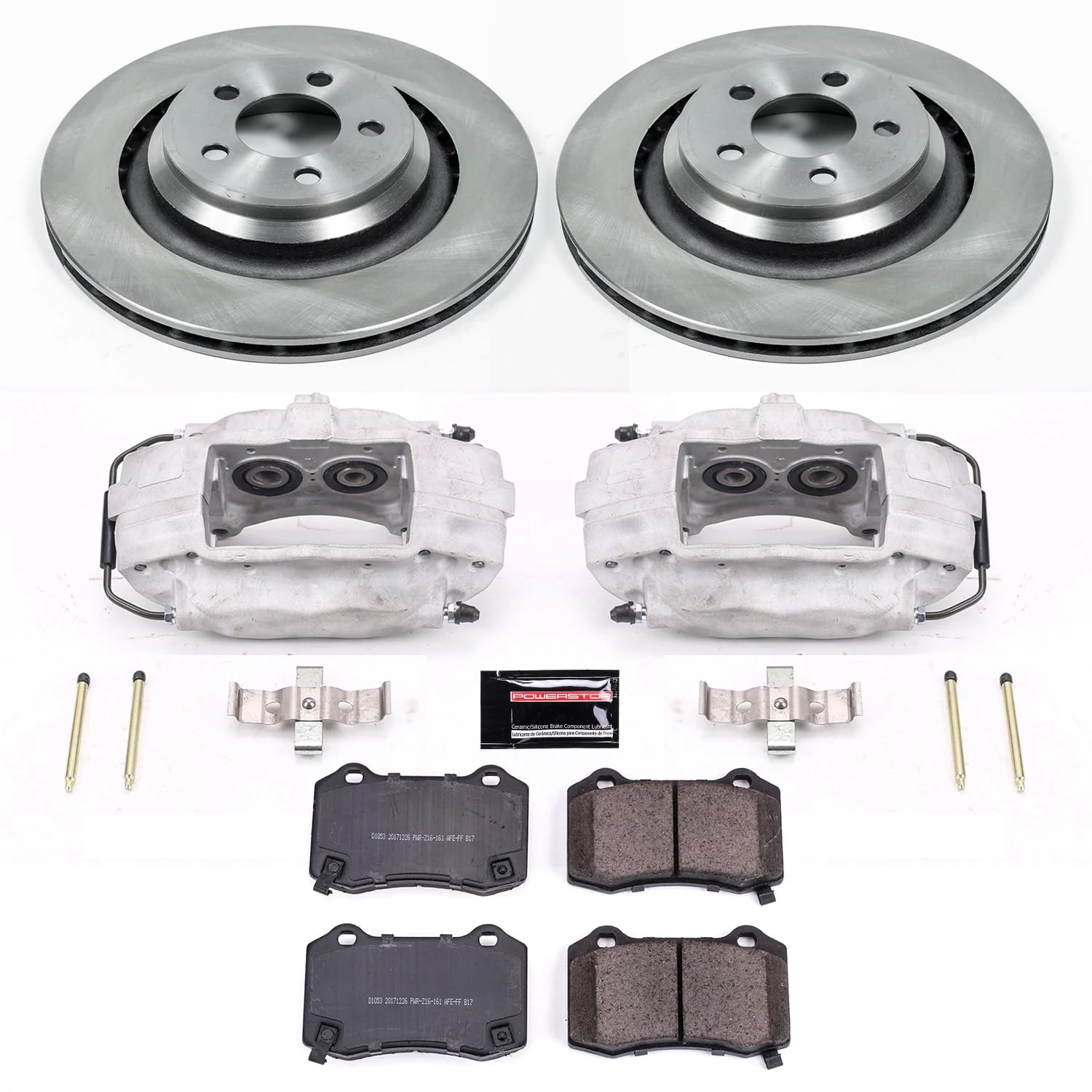 Power Stop KCOE4583 Replacement Autospeciality Rear Caliper Kit- OE Rotors, Ceramic Brake Pads, Calipers For 300, 300, Challenger, Charger, Charger, Magnum [Model Specific]