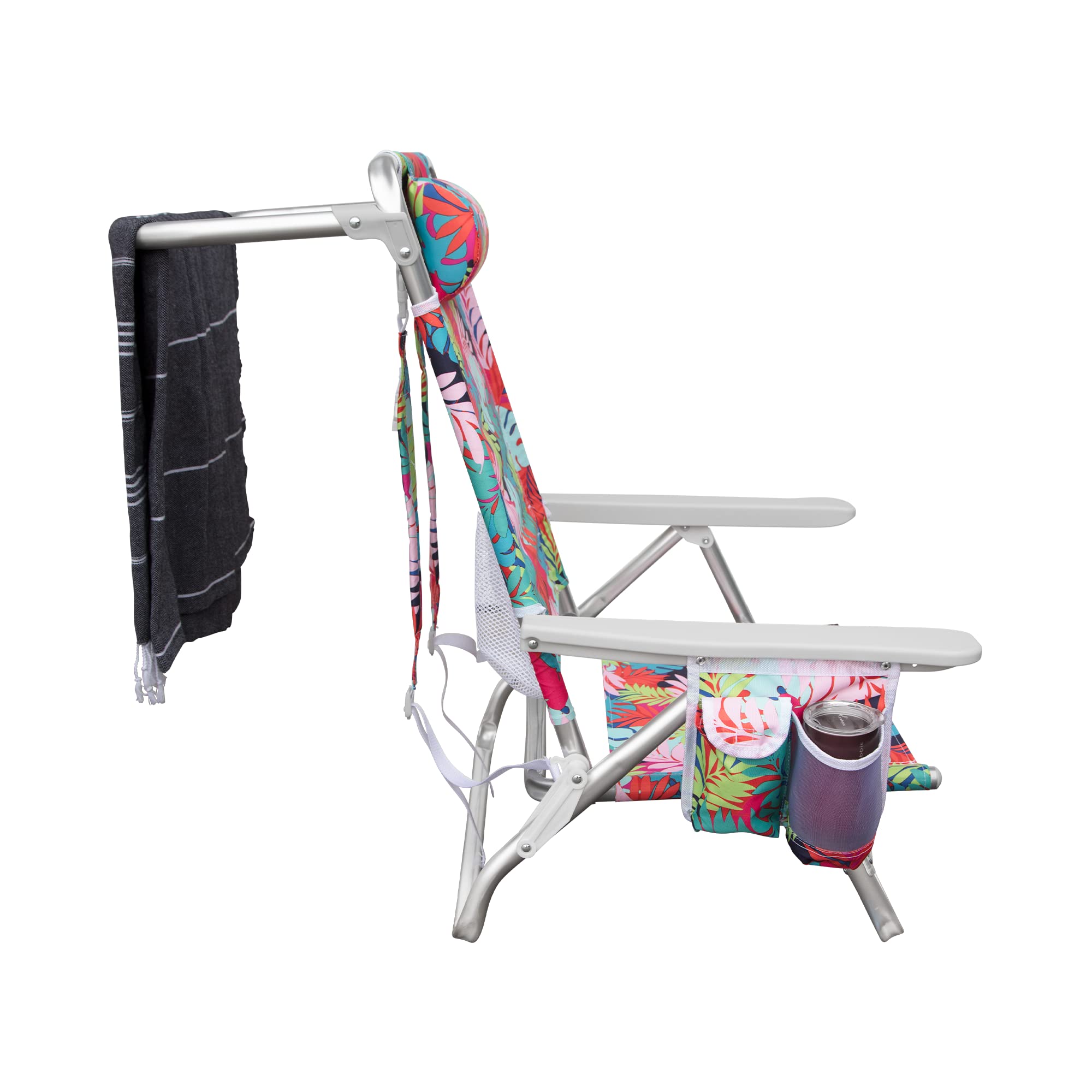 Backpack Hurley Beach Chair, One Size, Aluminum, Tropical