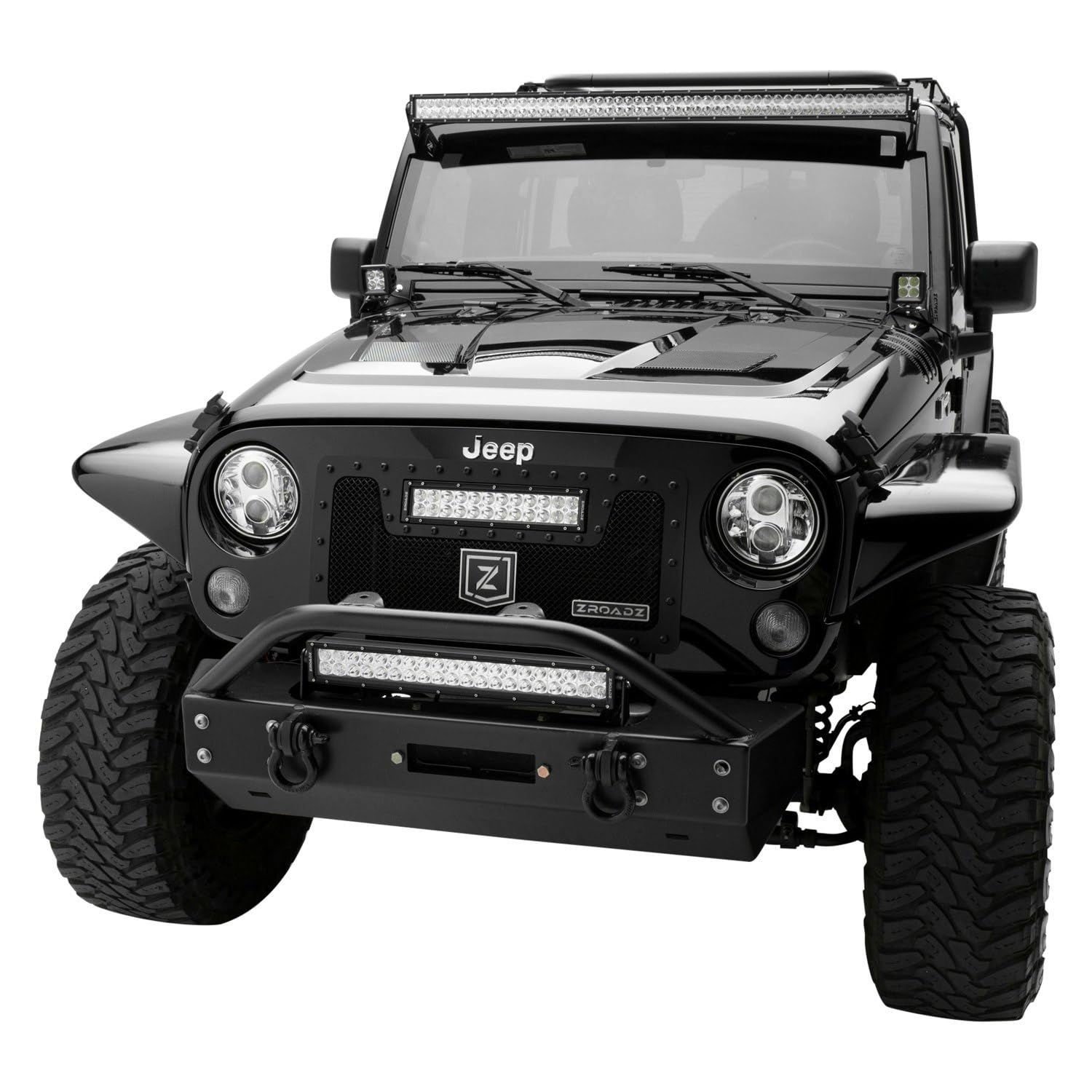 Offroad Light Bar ZROADZ Z374811-KIT-S Fits Jeep Wrangler, Black