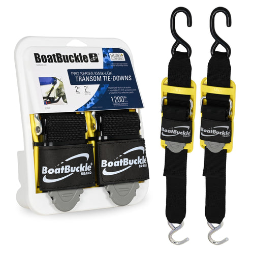 Kwik-Lok BoatBuckle Pro Series Transom Tie-Down (2-Inch x 2-Feet, Black), Pack of 2