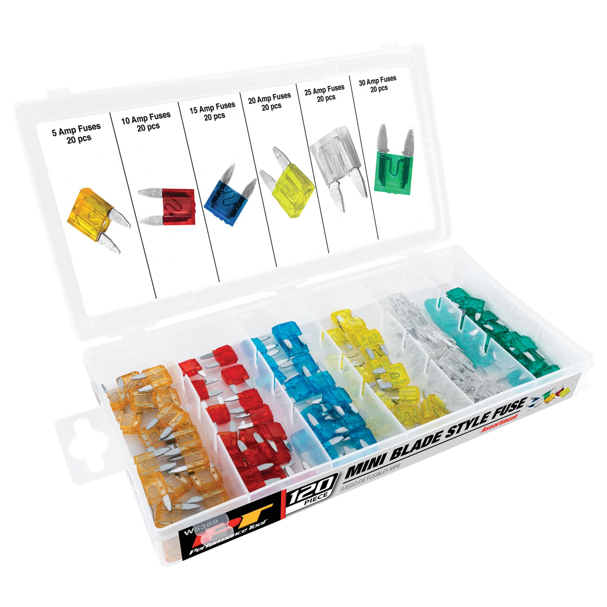 Performance Tool Mini Fuse Assortment W5369 - 120 Piece