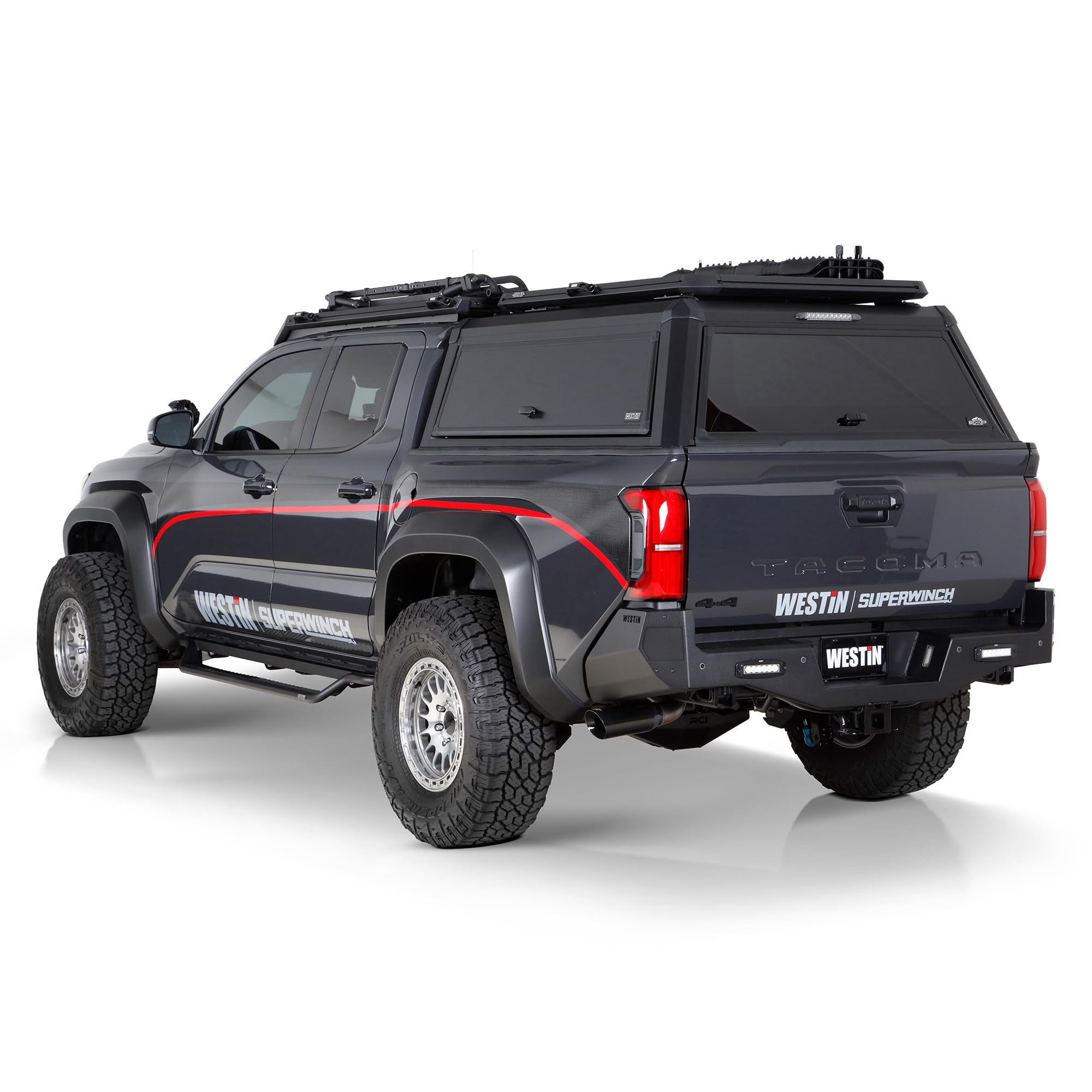 EXP Truck Cap Westin 16-12785 with Solid Front Glass fits 2024-2026 Tacoma 5' Bed Matte Black