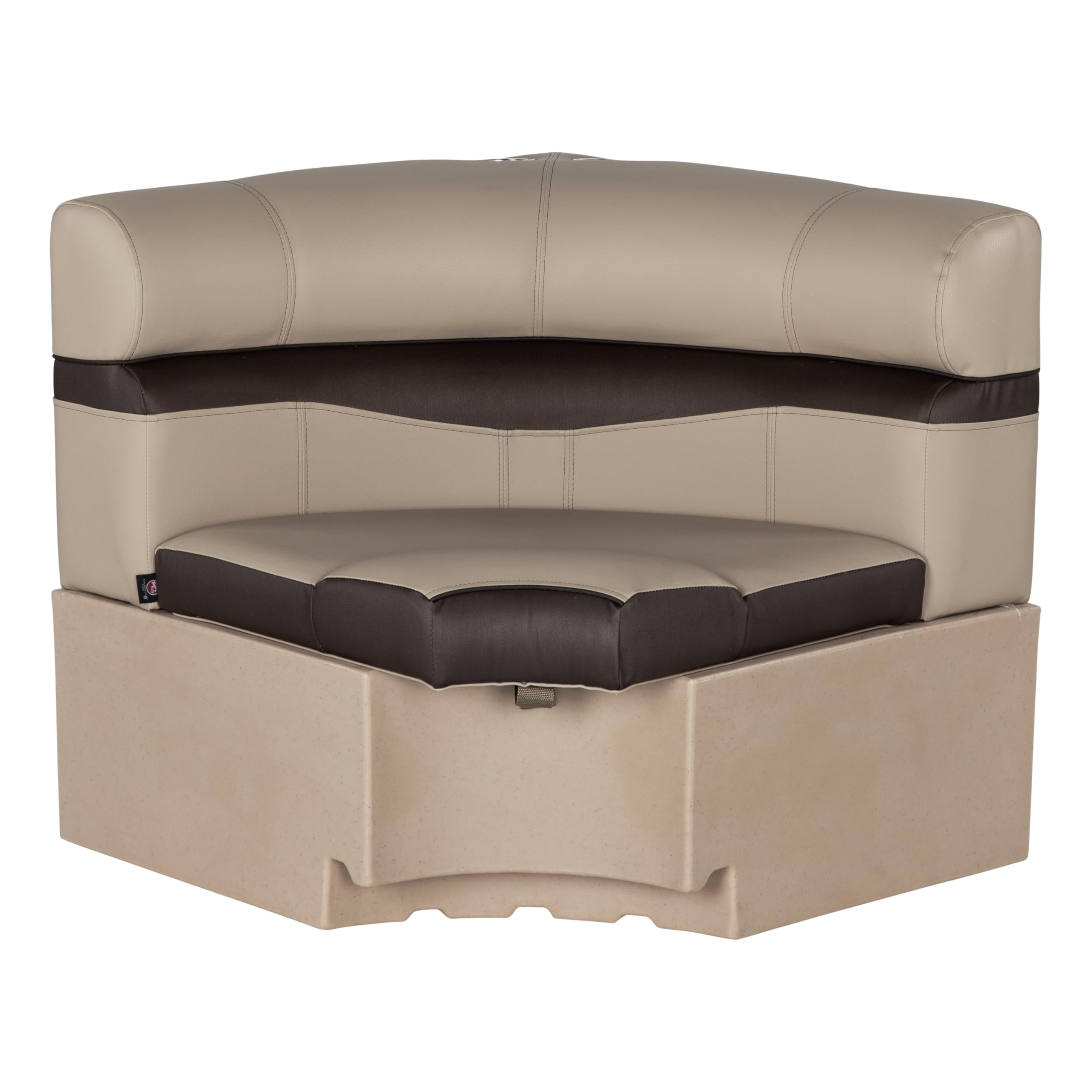 Lippert 32" Square Rockport Series Pontoon Corner Seat, Measures 32" L x 32" W x 30" H, Marine-Grade Vinyl, High-Density Foam, Easy Installation, Fits Most Pontoons, Sand – 20221094113