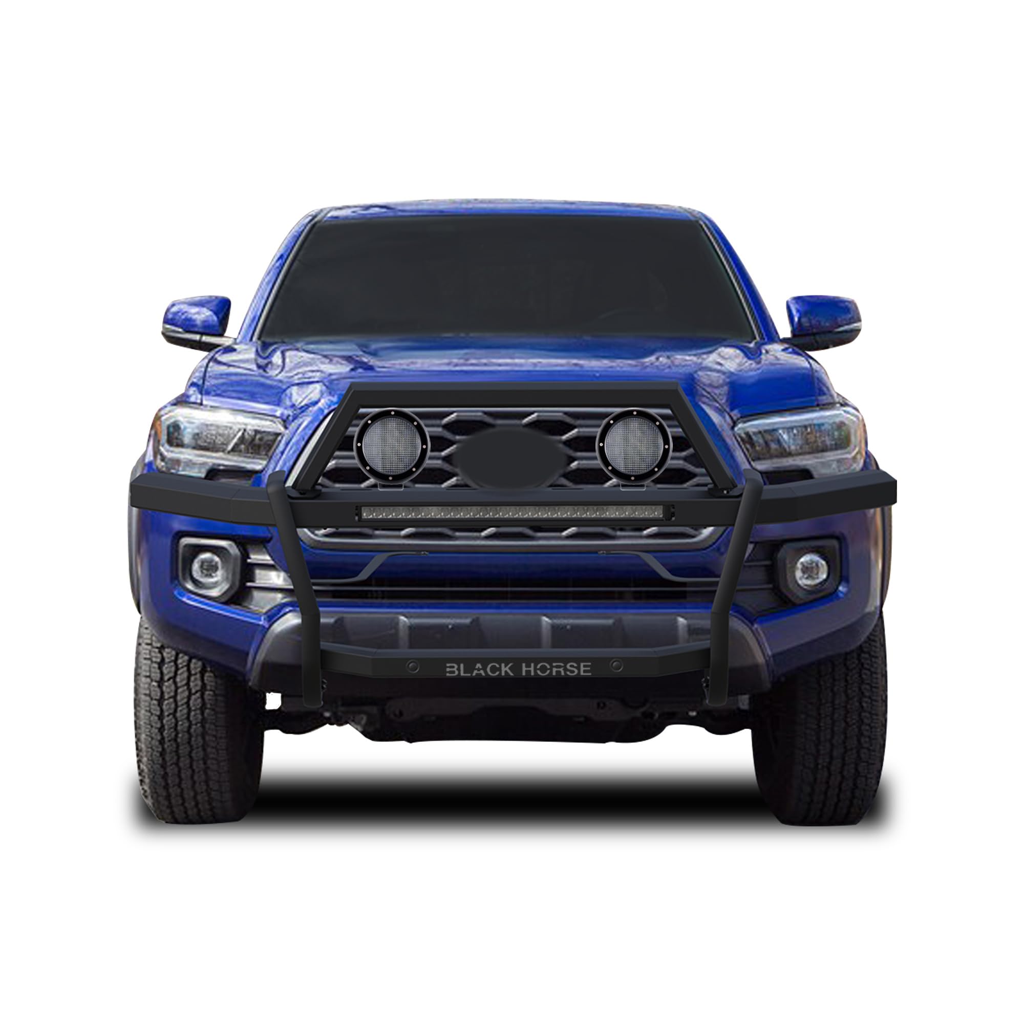 Rambler Black Horse Grille Guard Kit Modular Black Compatible with 2010-2024 Toyota 4Runner-RAGT20-K1PLFB