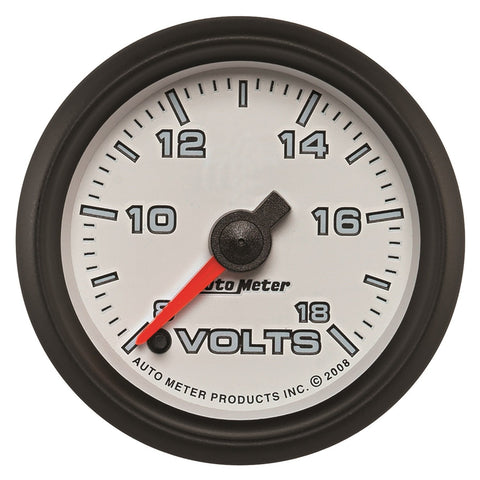 Gauge AUTO METER 19592 Voltmeter (Pro-Cycle 2 1/16", 18V, Digital Stepper Motor, White, Pro-Cycle)