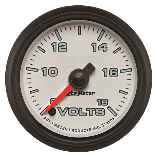 Gauge AUTO METER 19592 Voltmeter (Pro-Cycle 2 1/16", 18V, Digital Stepper Motor, White, Pro-Cycle)