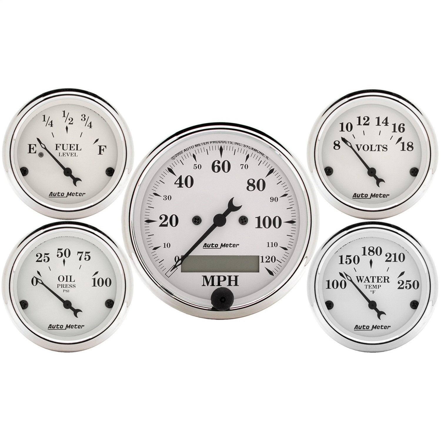 Auto Meter Old Tyme 1602 White Street Rod Kit